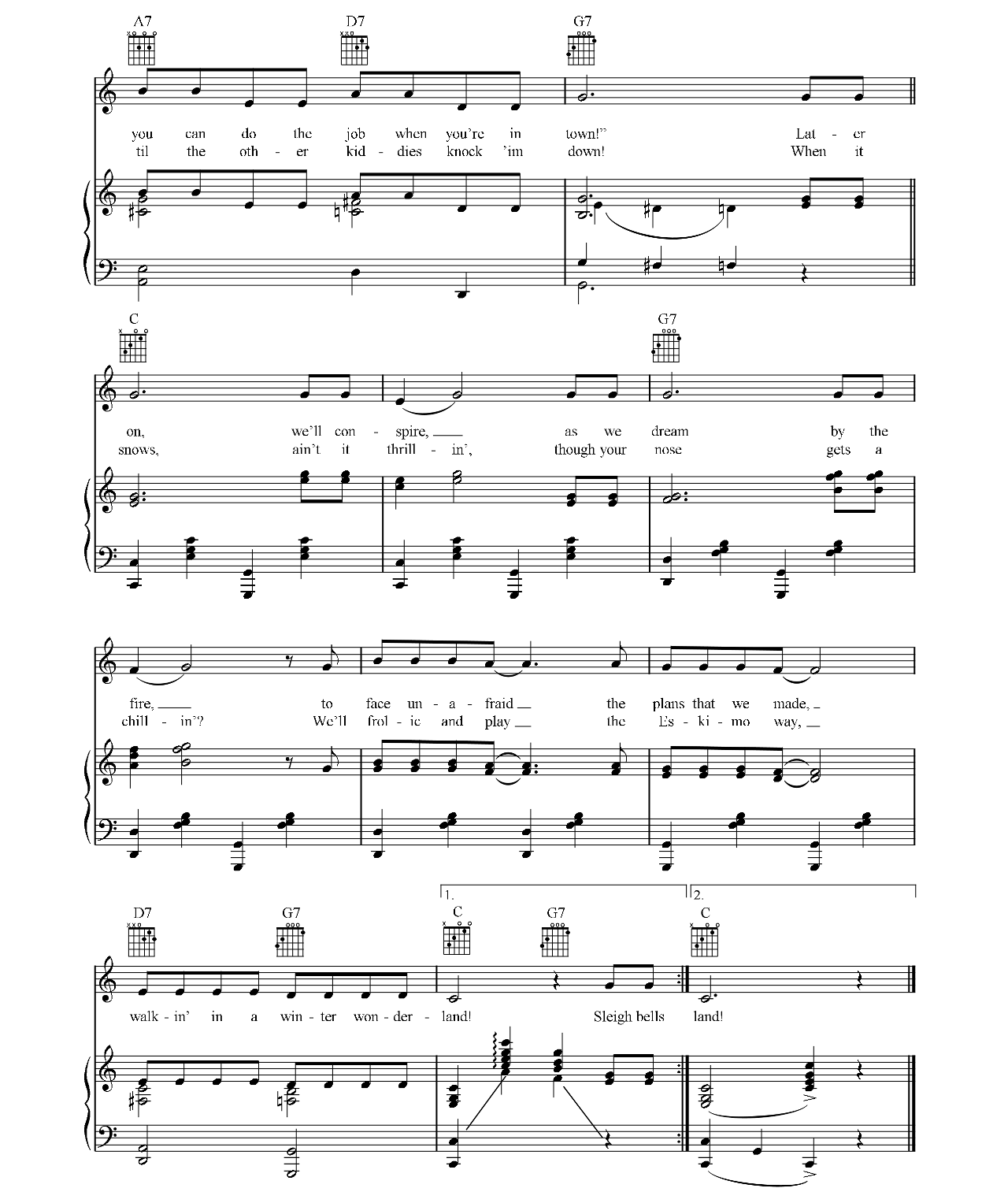 Winter Wonderland sheet music 5