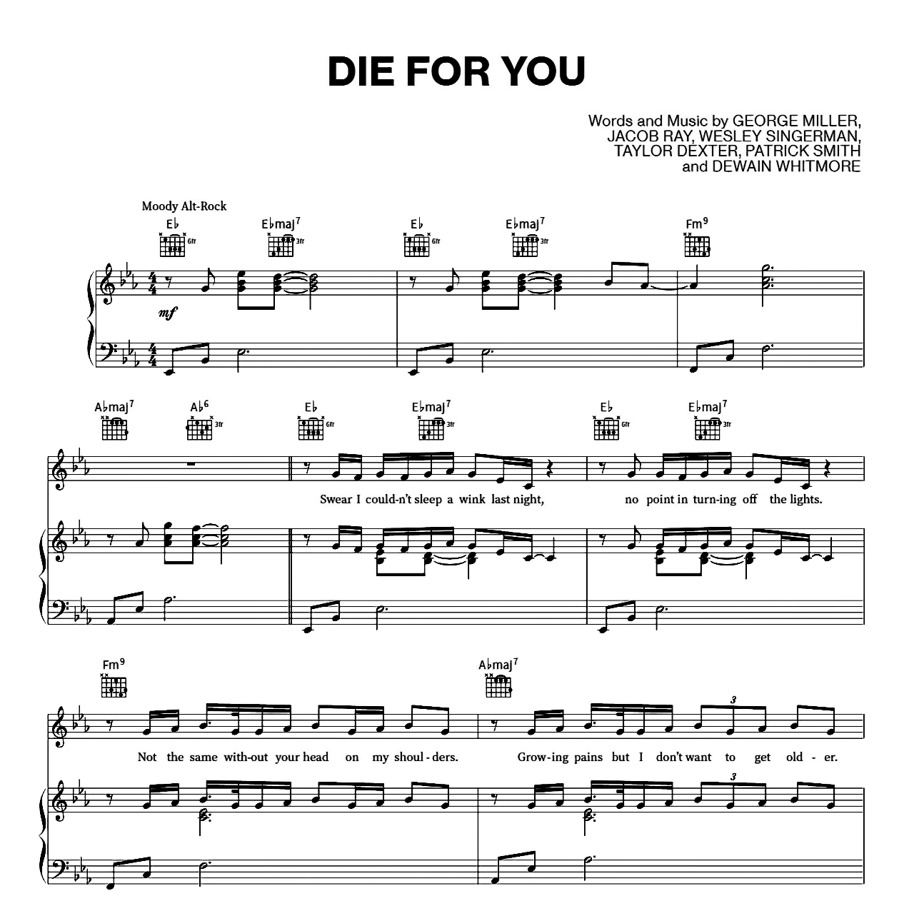 Die For You sheet music
