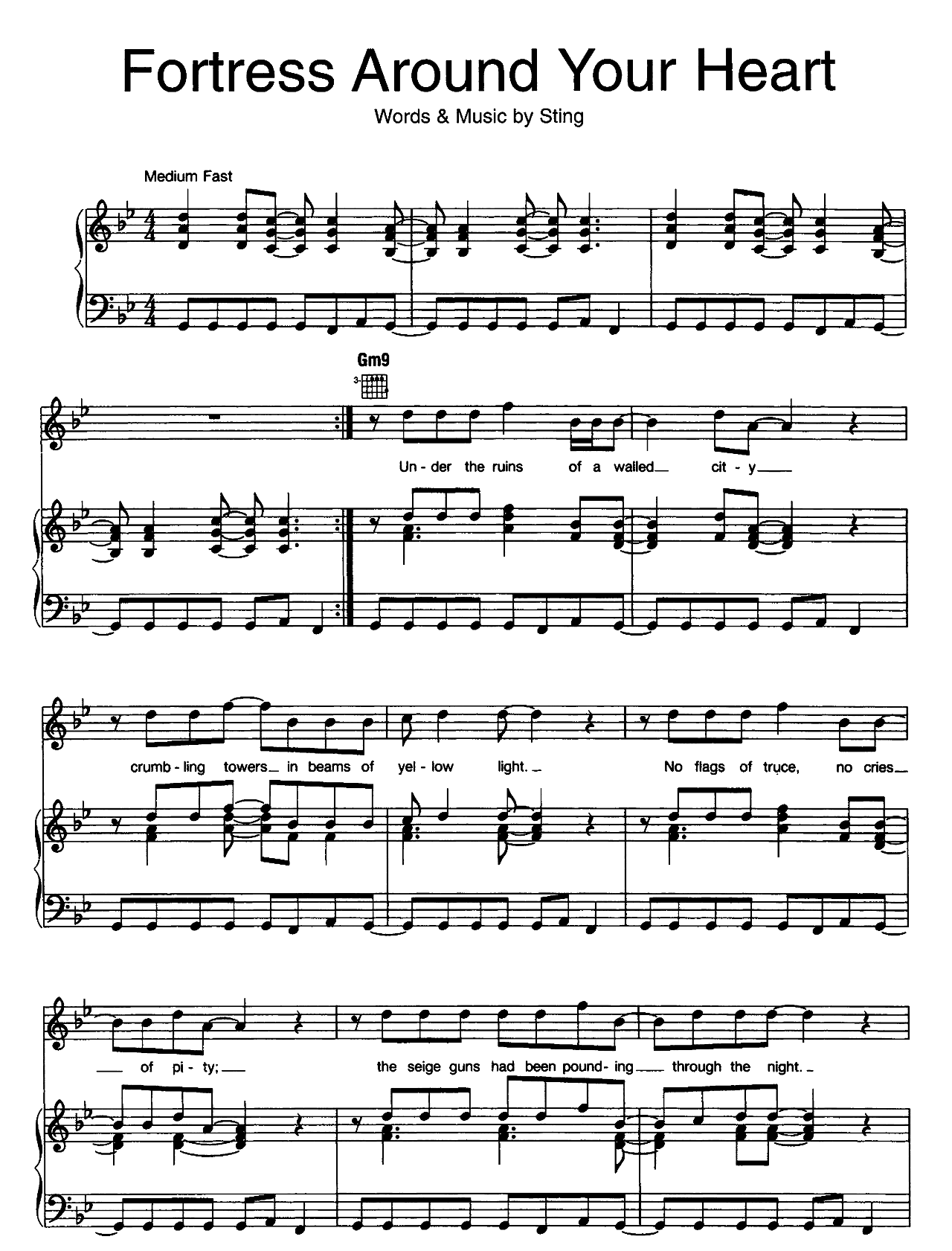 Fortress Around Your Heart sheet music