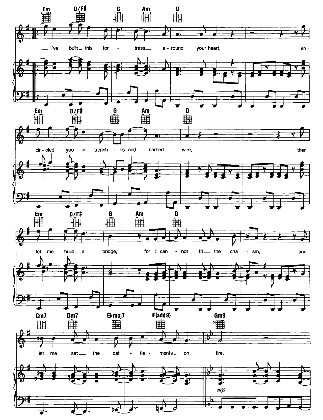 Fortress Around Your Heart sheet music 3
