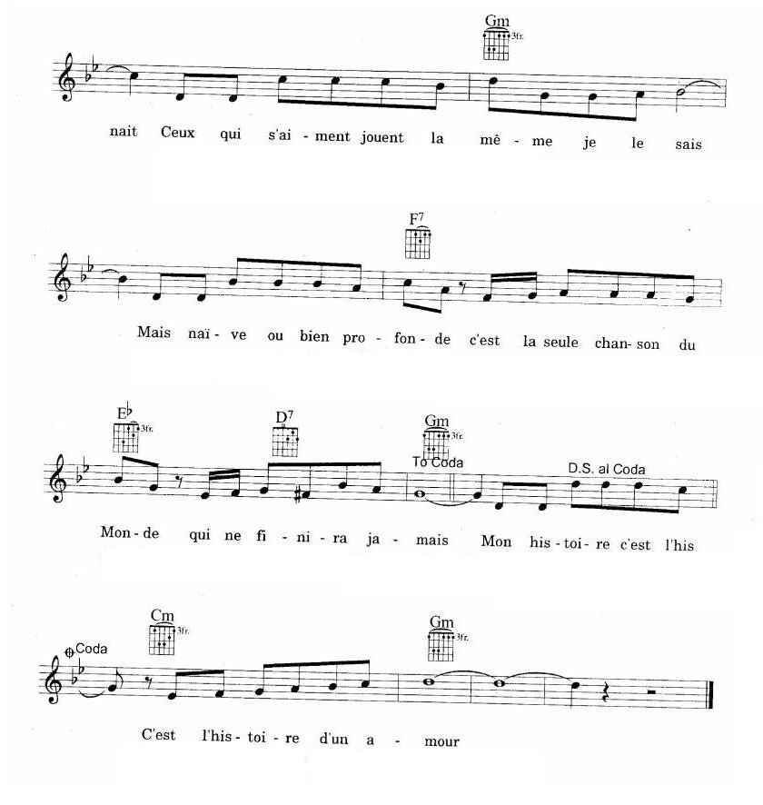 Histoire D'Un Amour sheet music 3