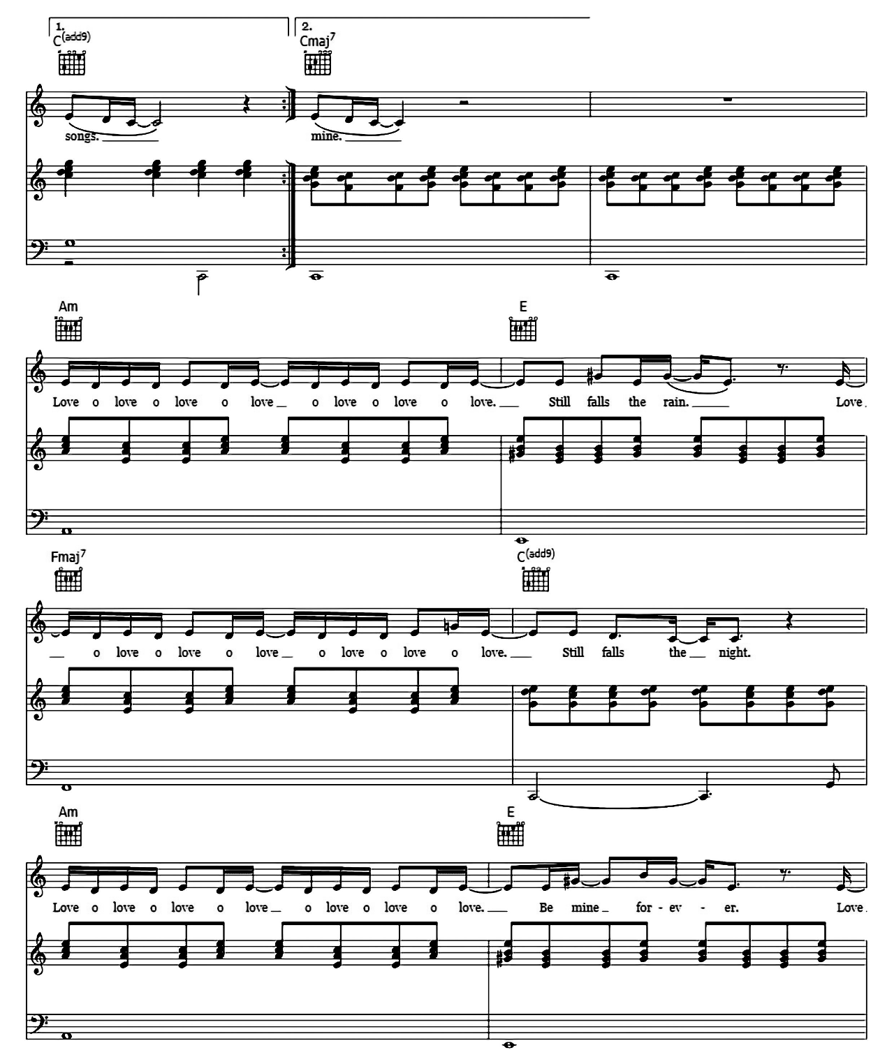 Love Song For A Vampire sheet music 3