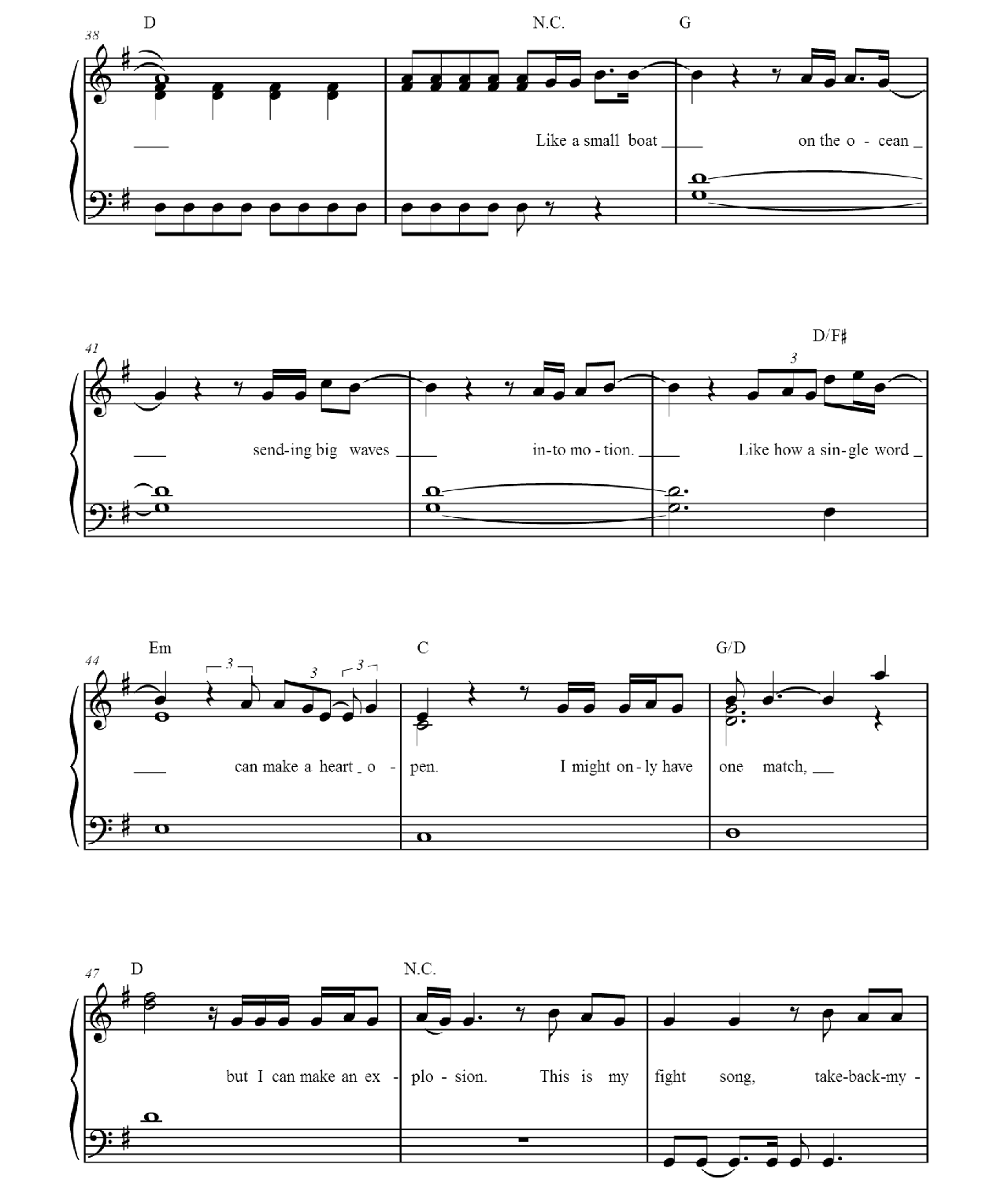 Fight Song sheet music 5