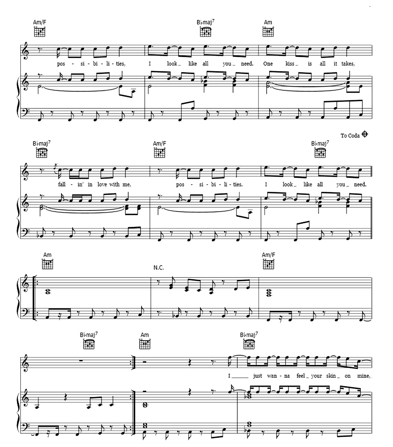 One Kiss sheet music 4