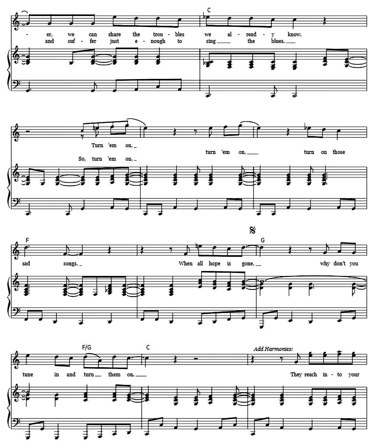 Sad Songs (Say So Much) sheet music 3