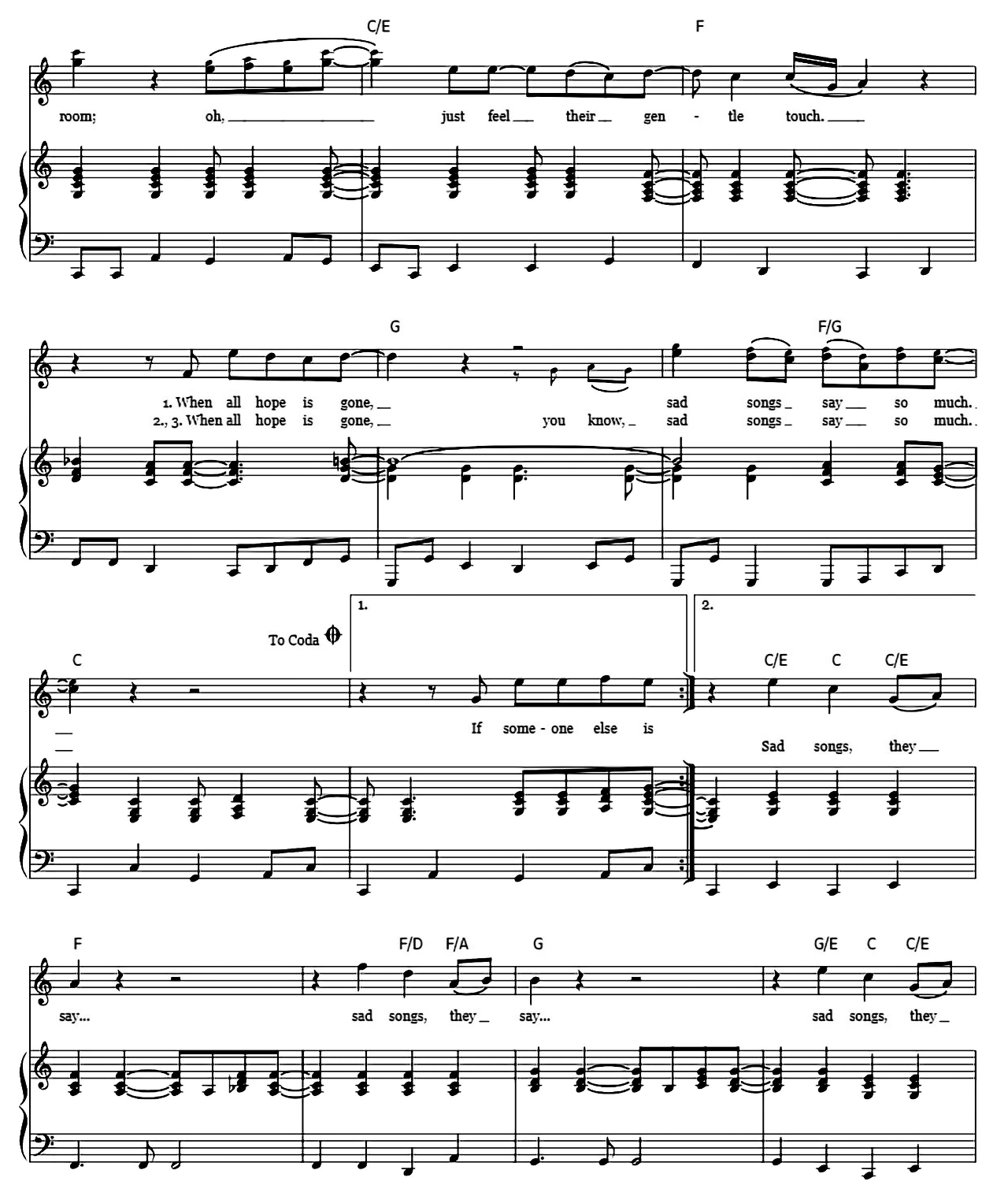 Sad Songs (Say So Much) sheet music 4