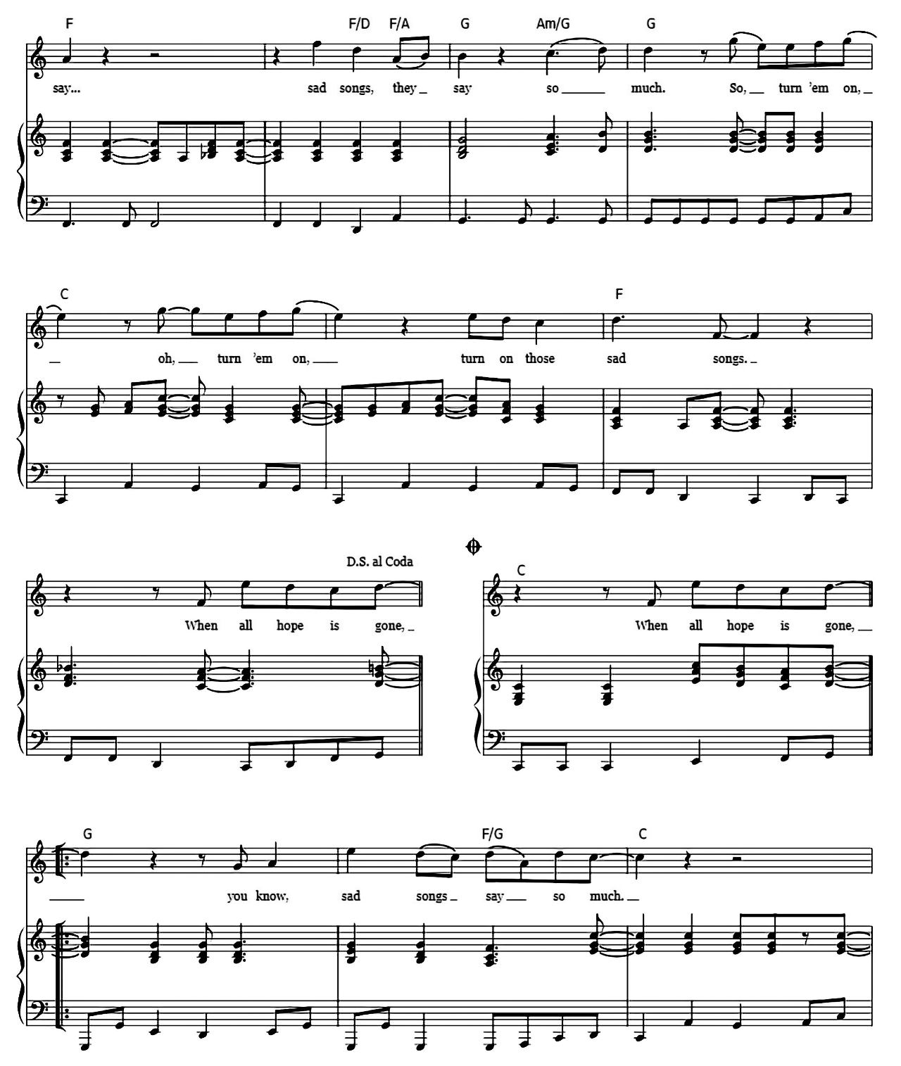 Sad Songs (Say So Much) sheet music 5