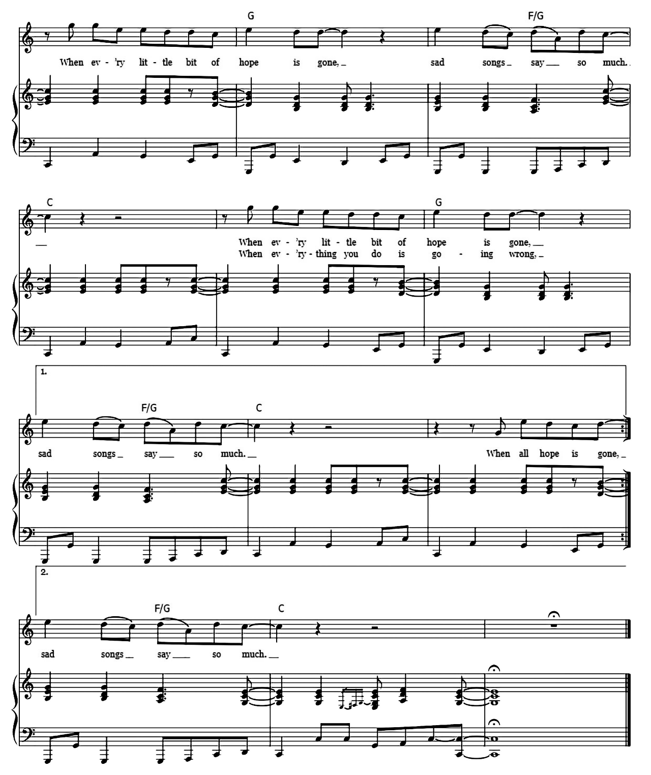 Sad Songs (Say So Much) sheet music 6