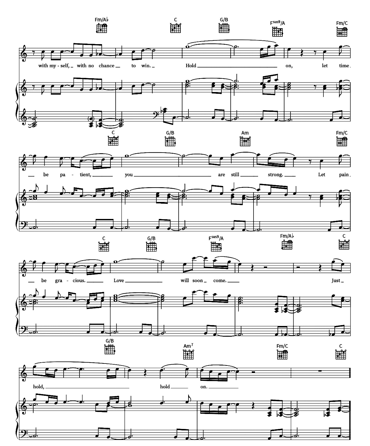 Hold On sheet music 3