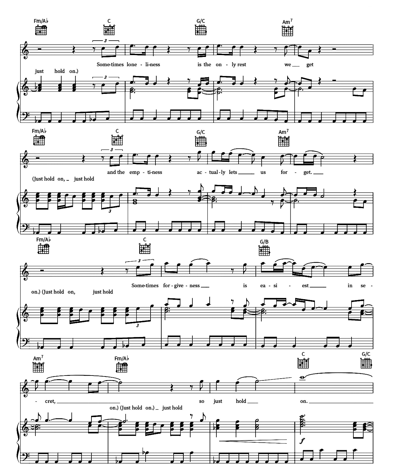 Hold On sheet music 6