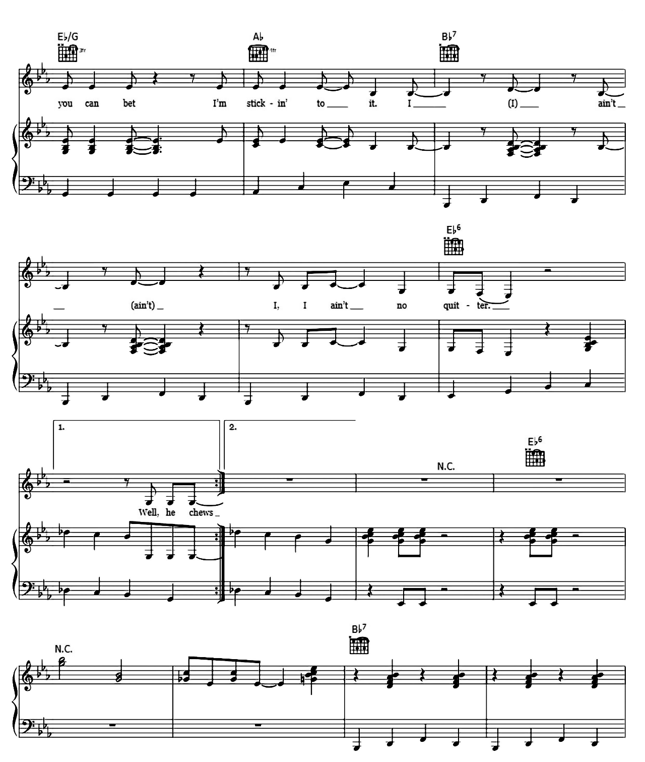 I Ain't No Quitter sheet music 4