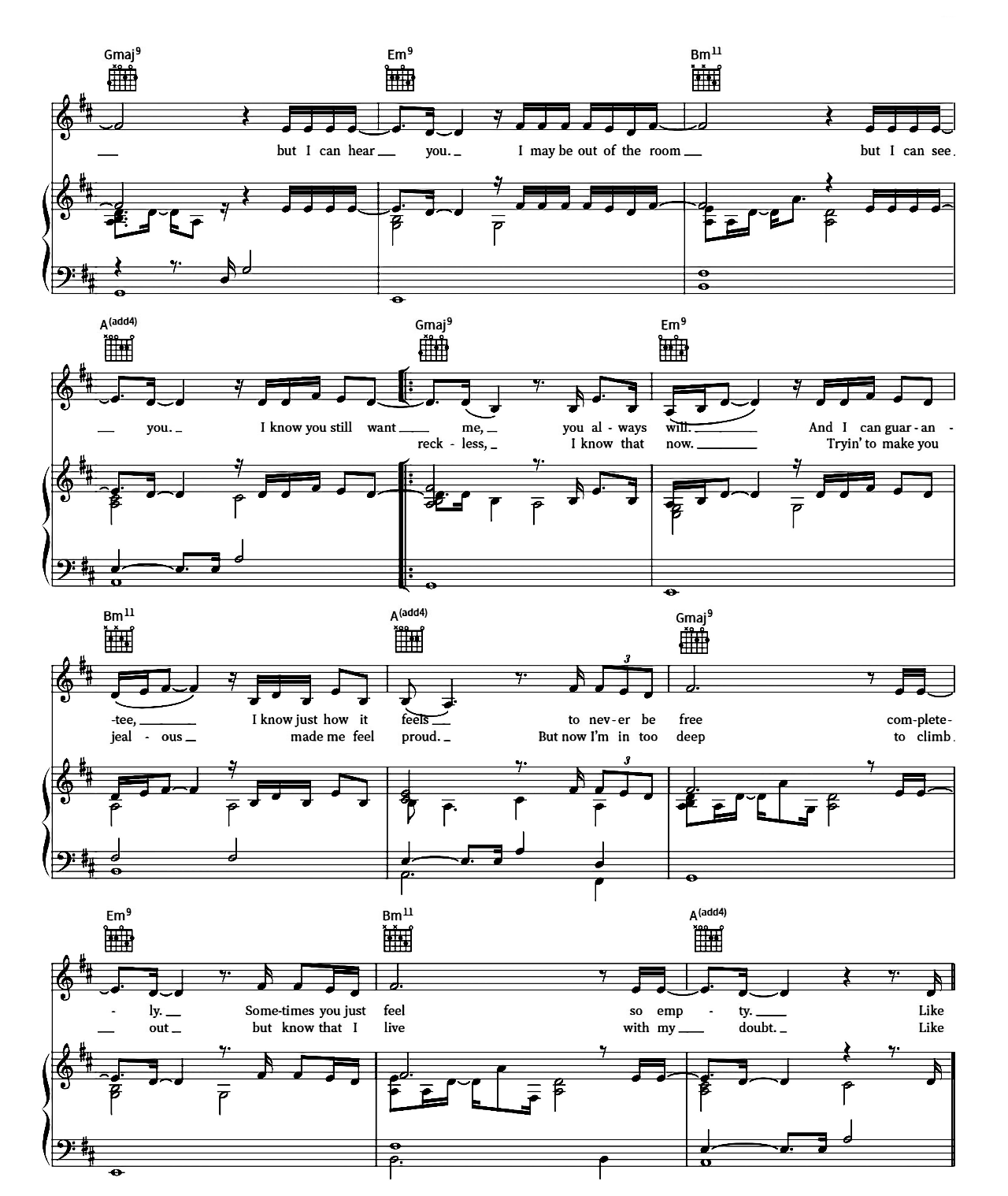 Can't Be Together sheet music 2