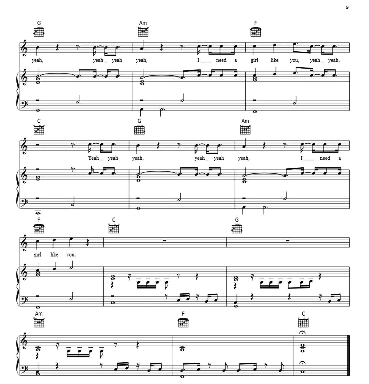 Girls Like You sheet music 9