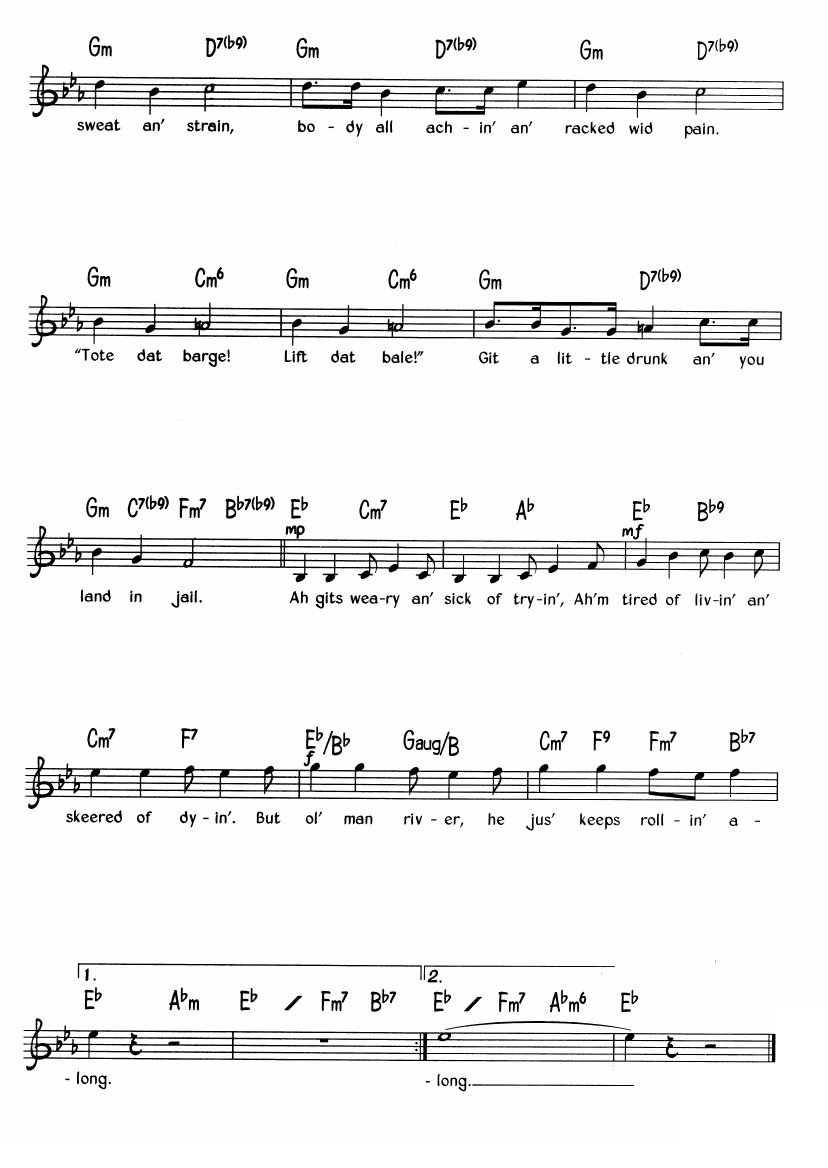 Ol' Man River sheet music 2