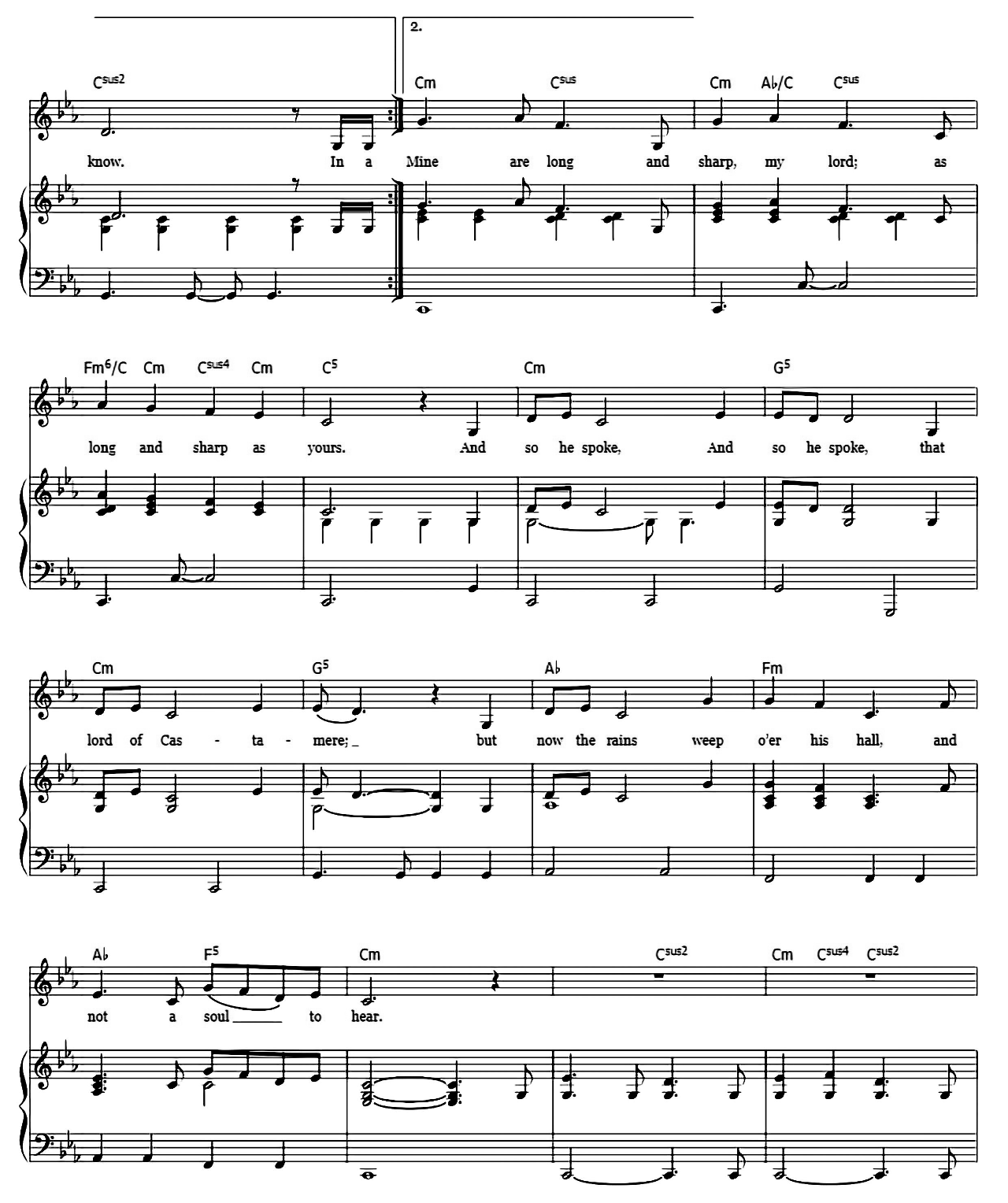 The Rains Of Castamere (from Game Of Thrones) sheet music 2