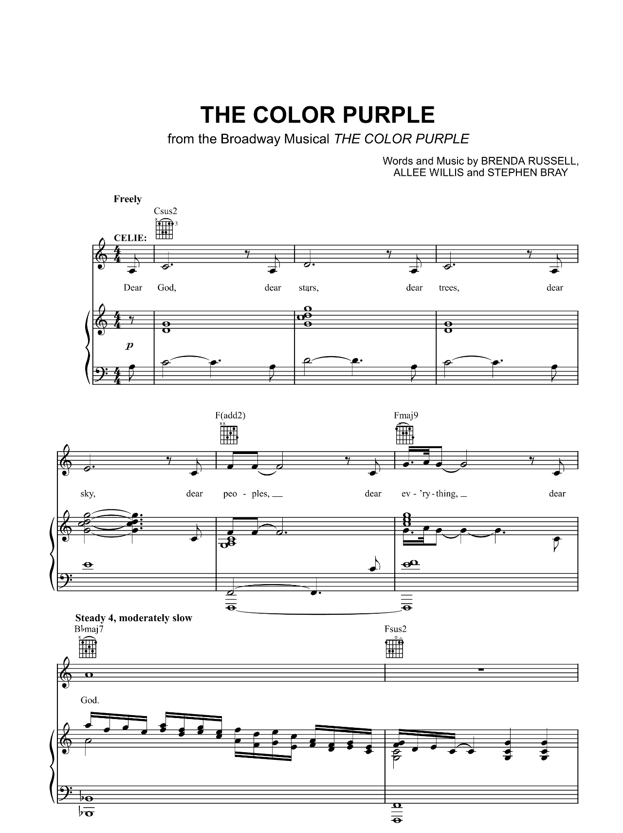 The Color Purple sheet music