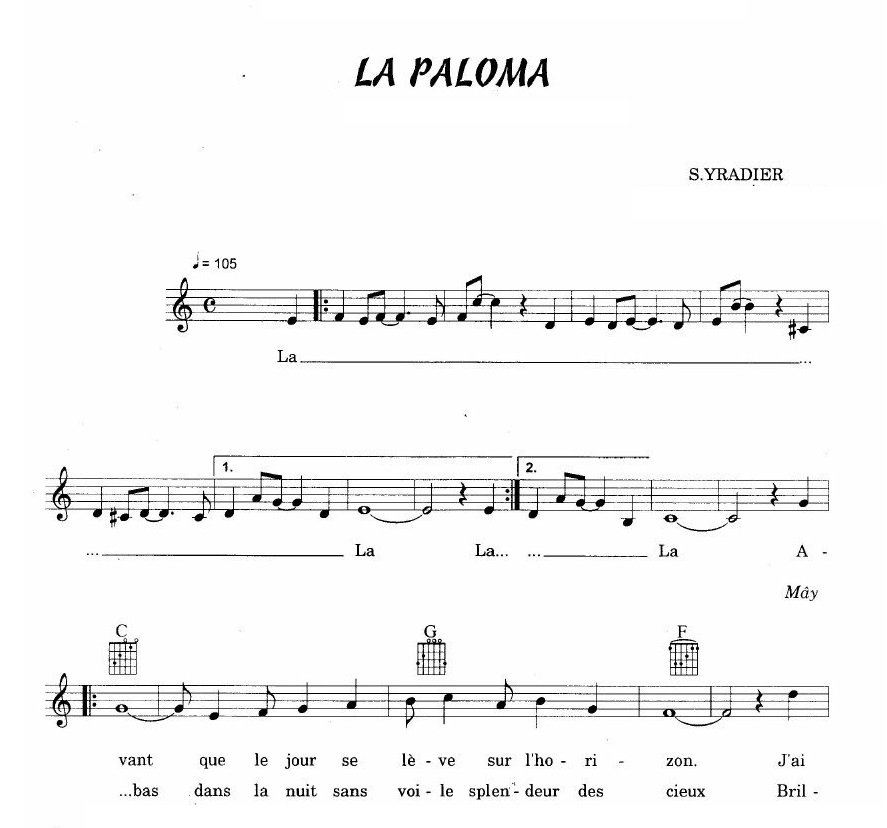 La Paloma sheet music