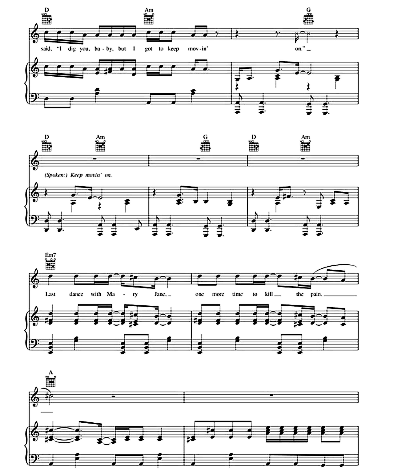 Mary Jane's Last Dance sheet music 3