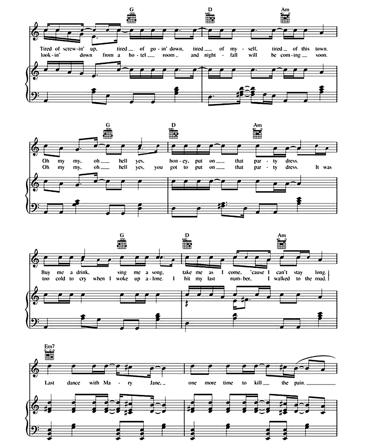 Mary Jane's Last Dance sheet music 5