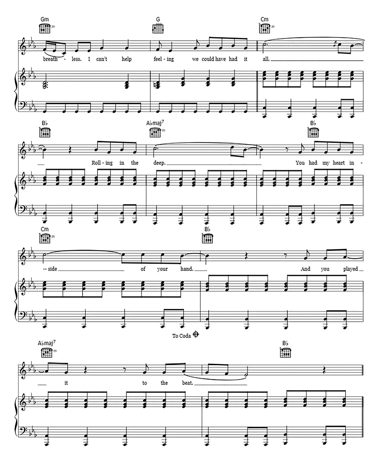 Rolling In The Deep sheet music 3