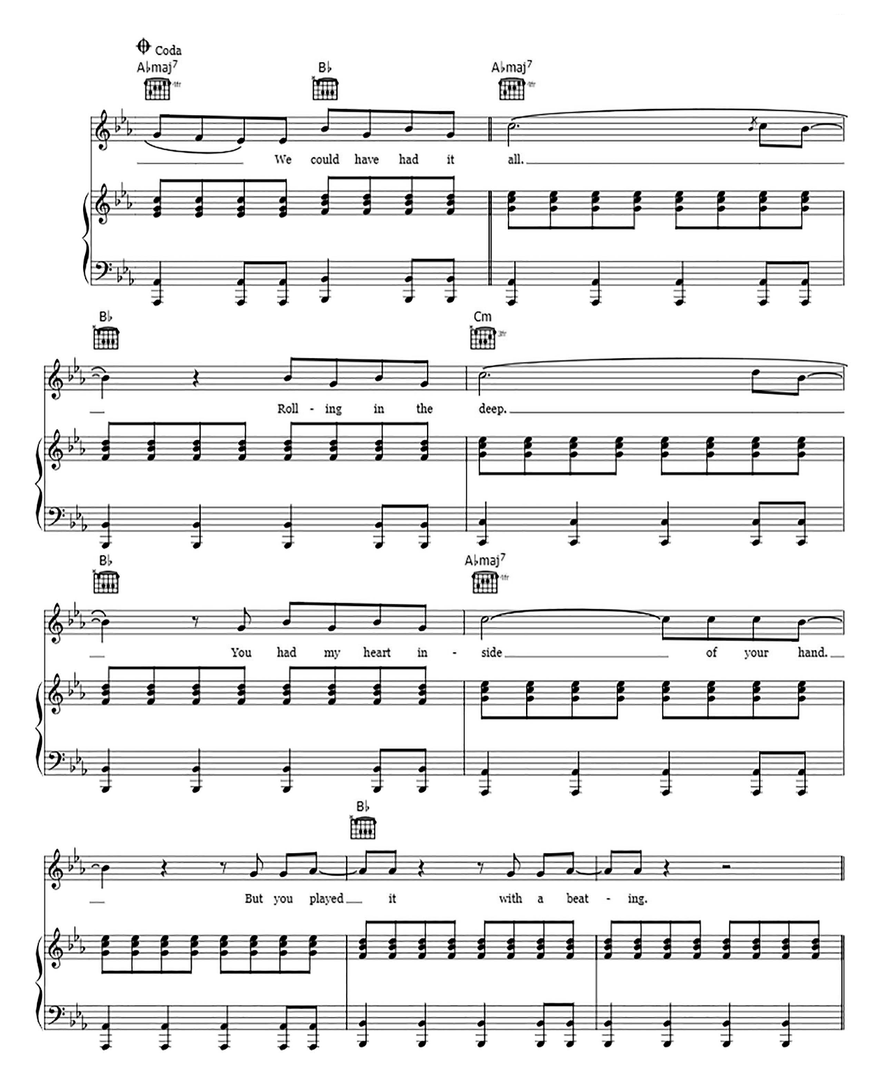 Rolling In The Deep sheet music 5