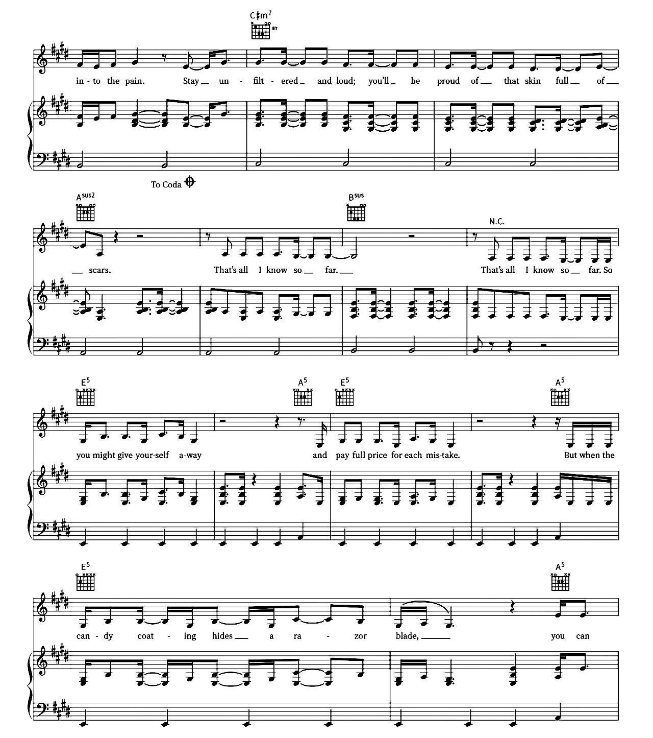 All I Know So Far sheet music 4