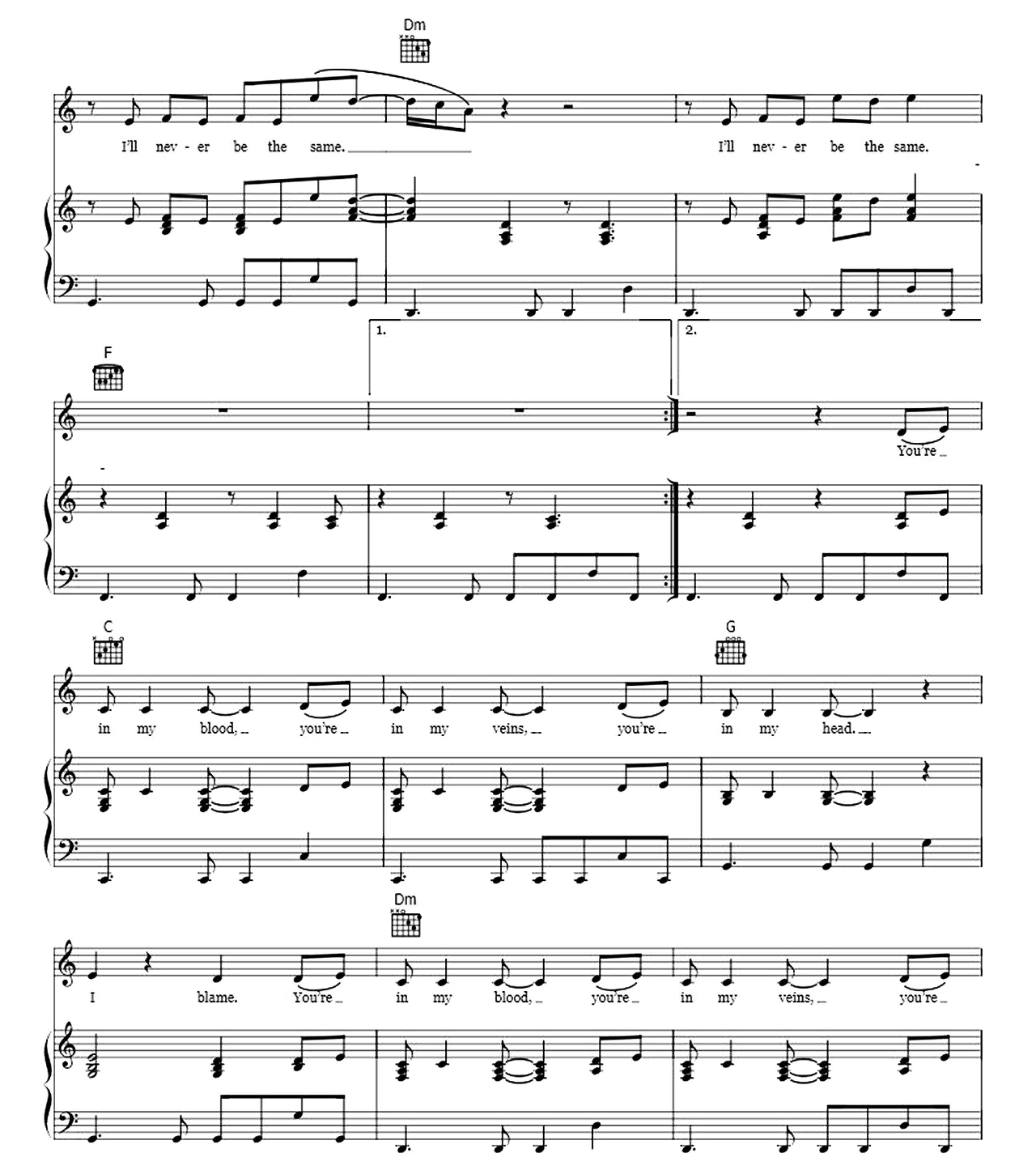 Never Be The Same sheet music 5
