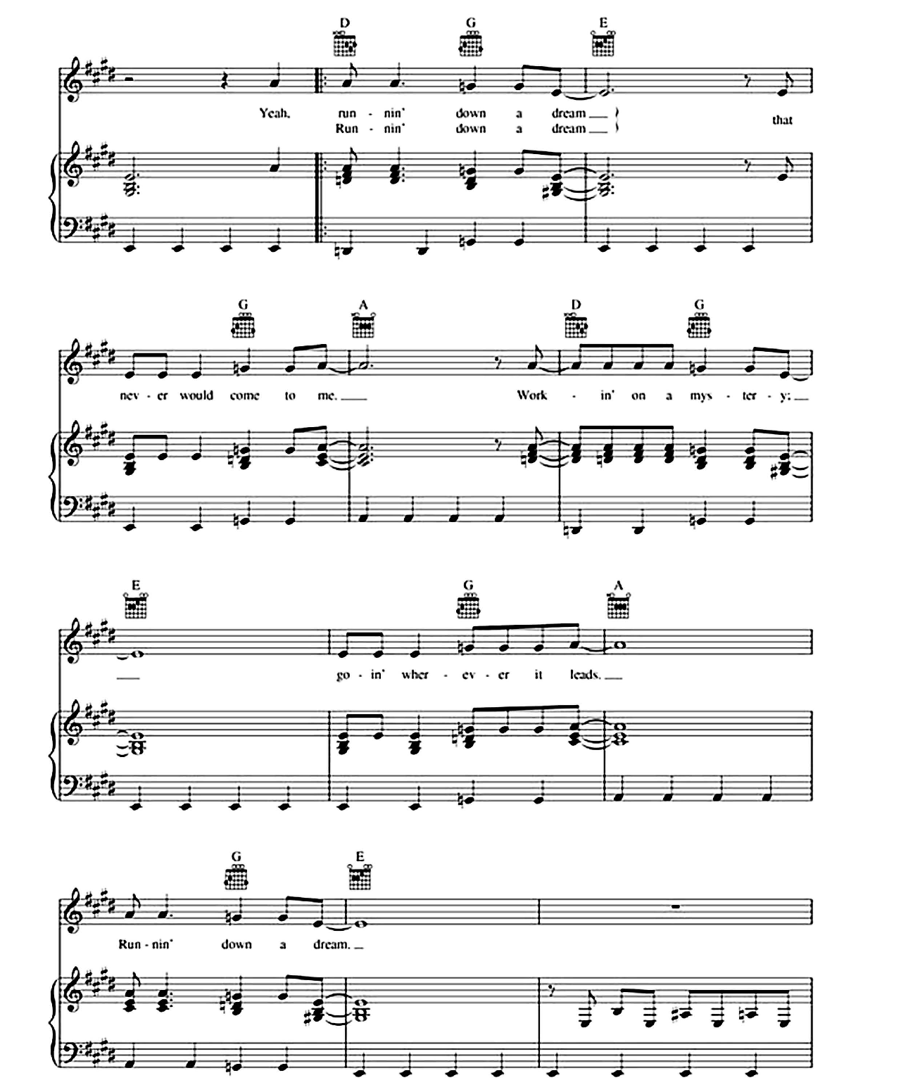 Runnin' Down A Dream sheet music 3