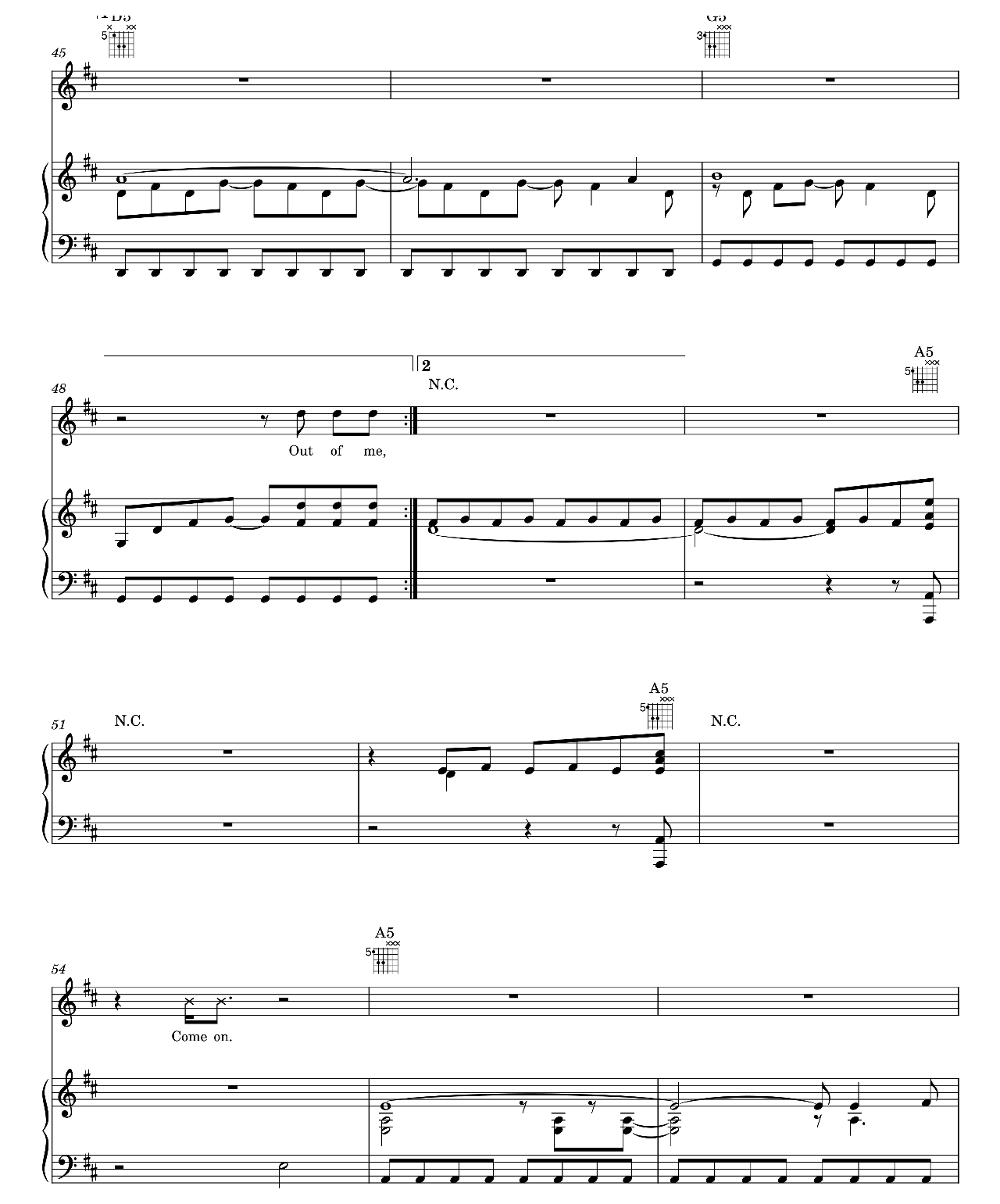Hysteria sheet music 5