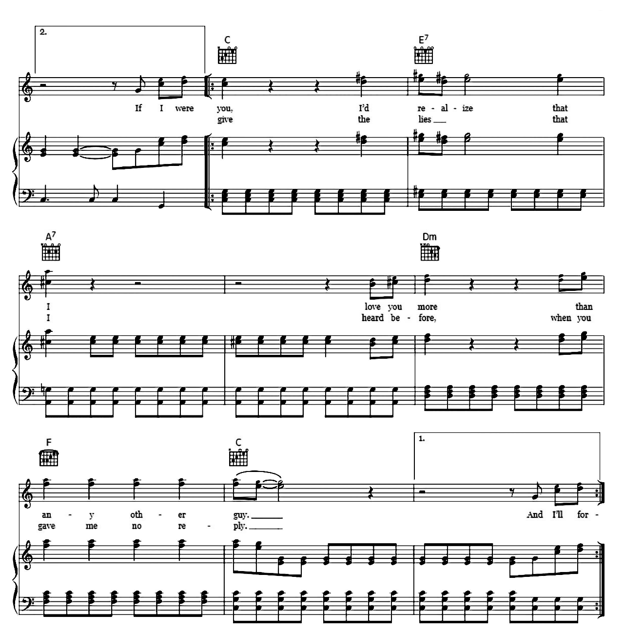 No Reply sheet music 3