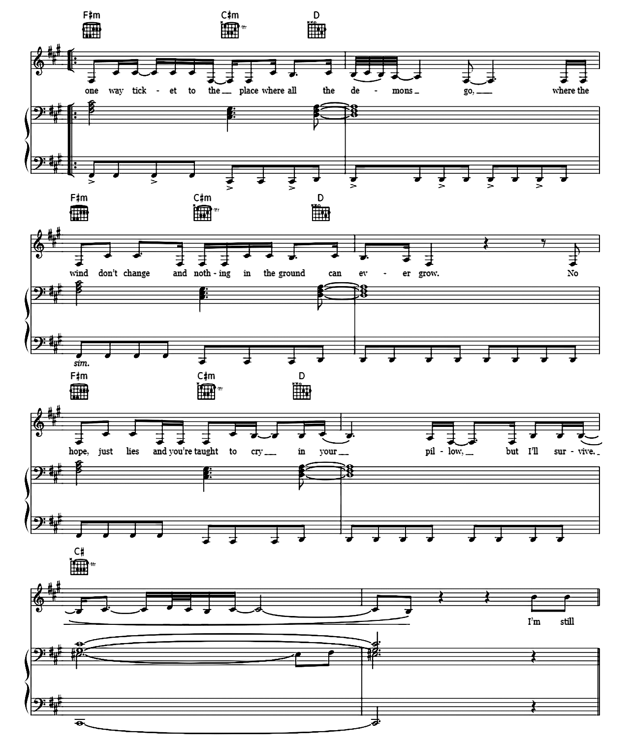 Alive sheet music 3