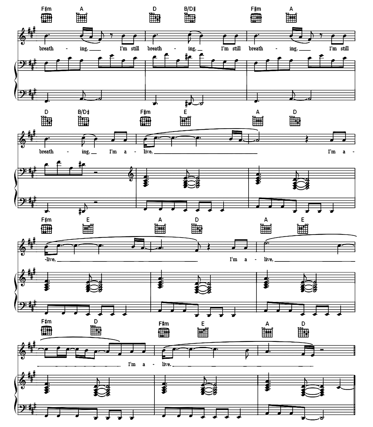 Alive sheet music 4