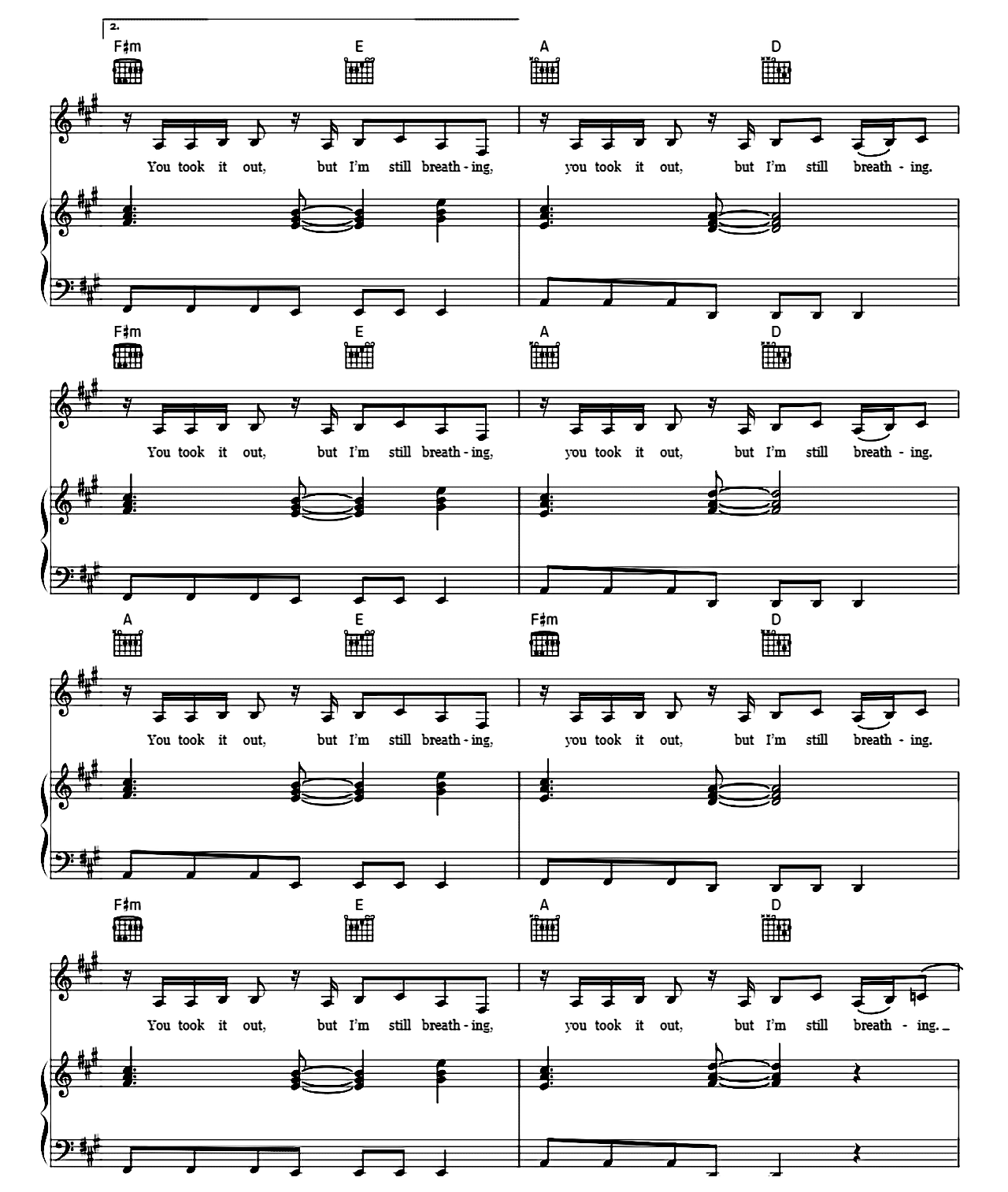 Alive sheet music 6