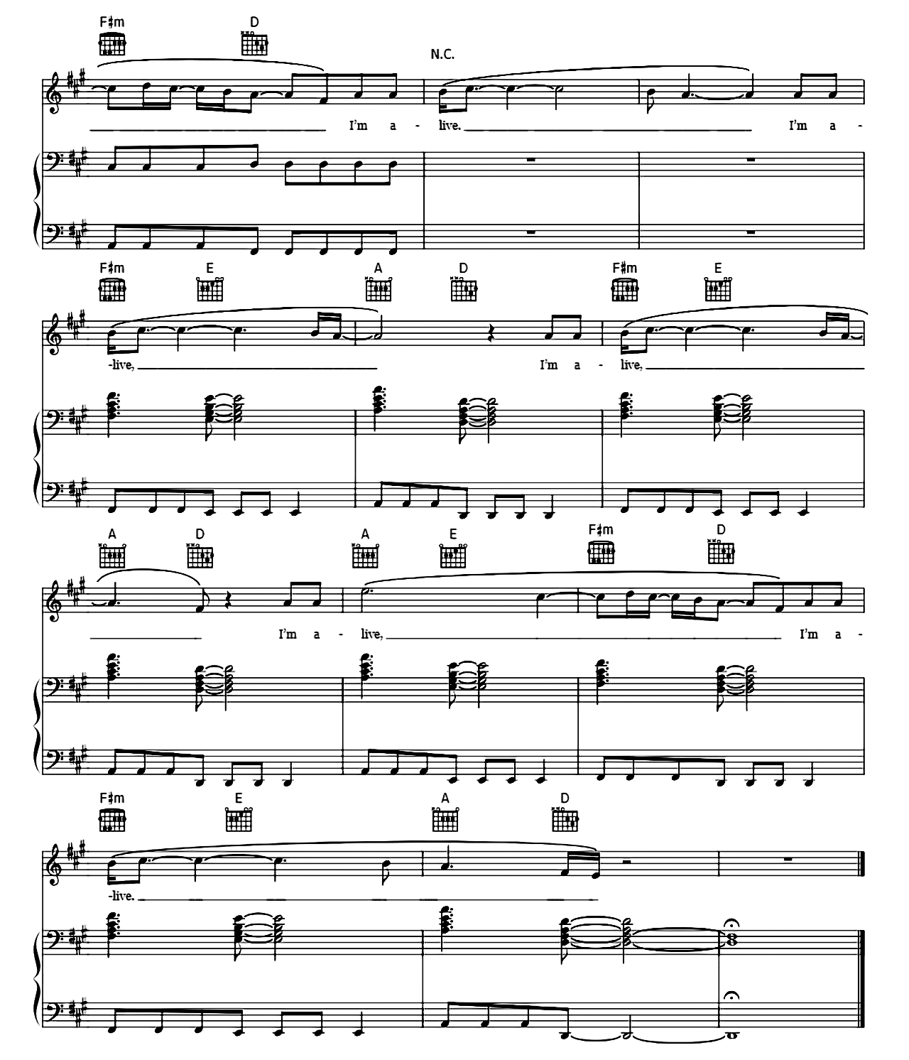 Alive sheet music 9