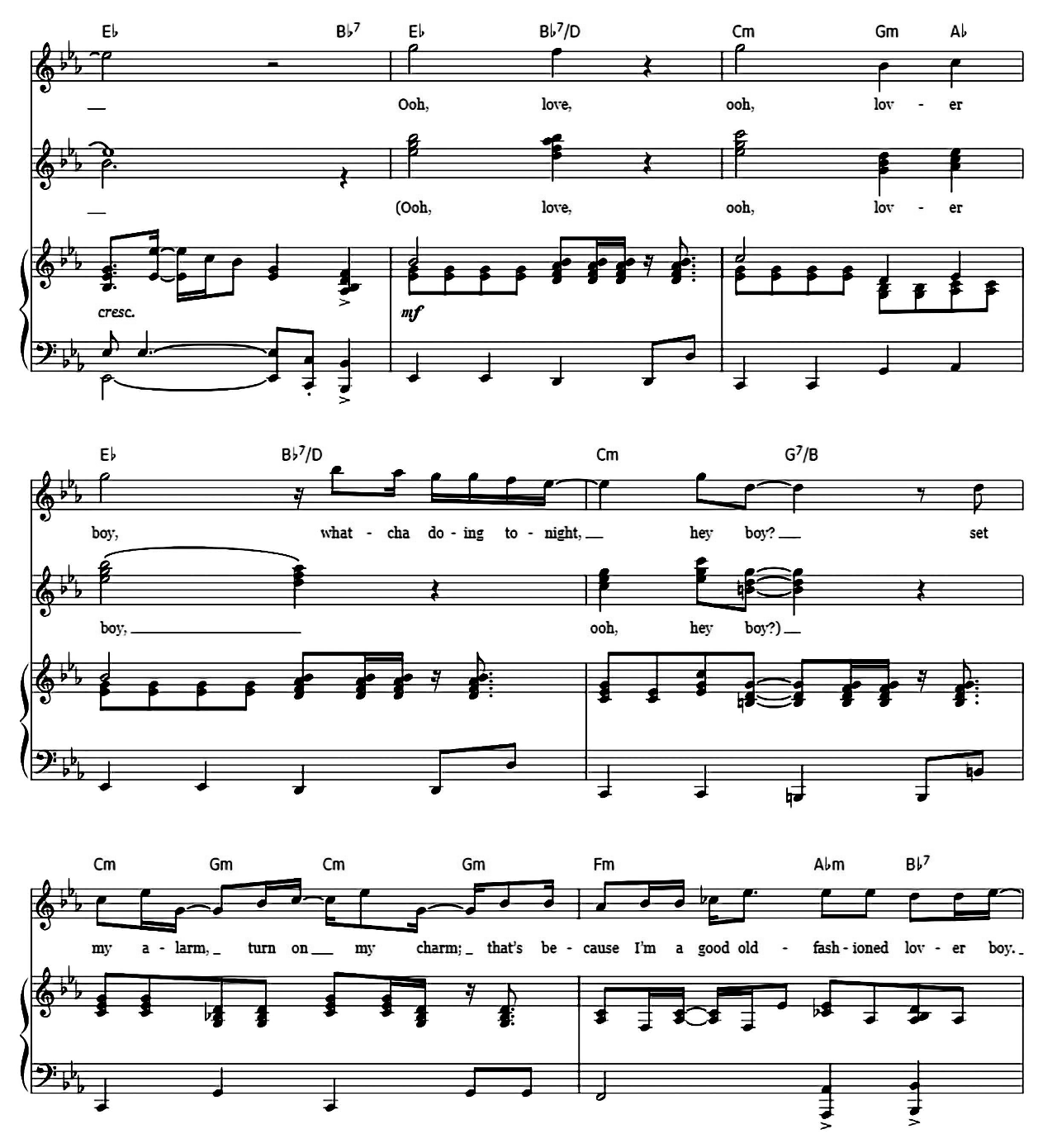 Good Old Fashioned Lover Boy sheet music 2