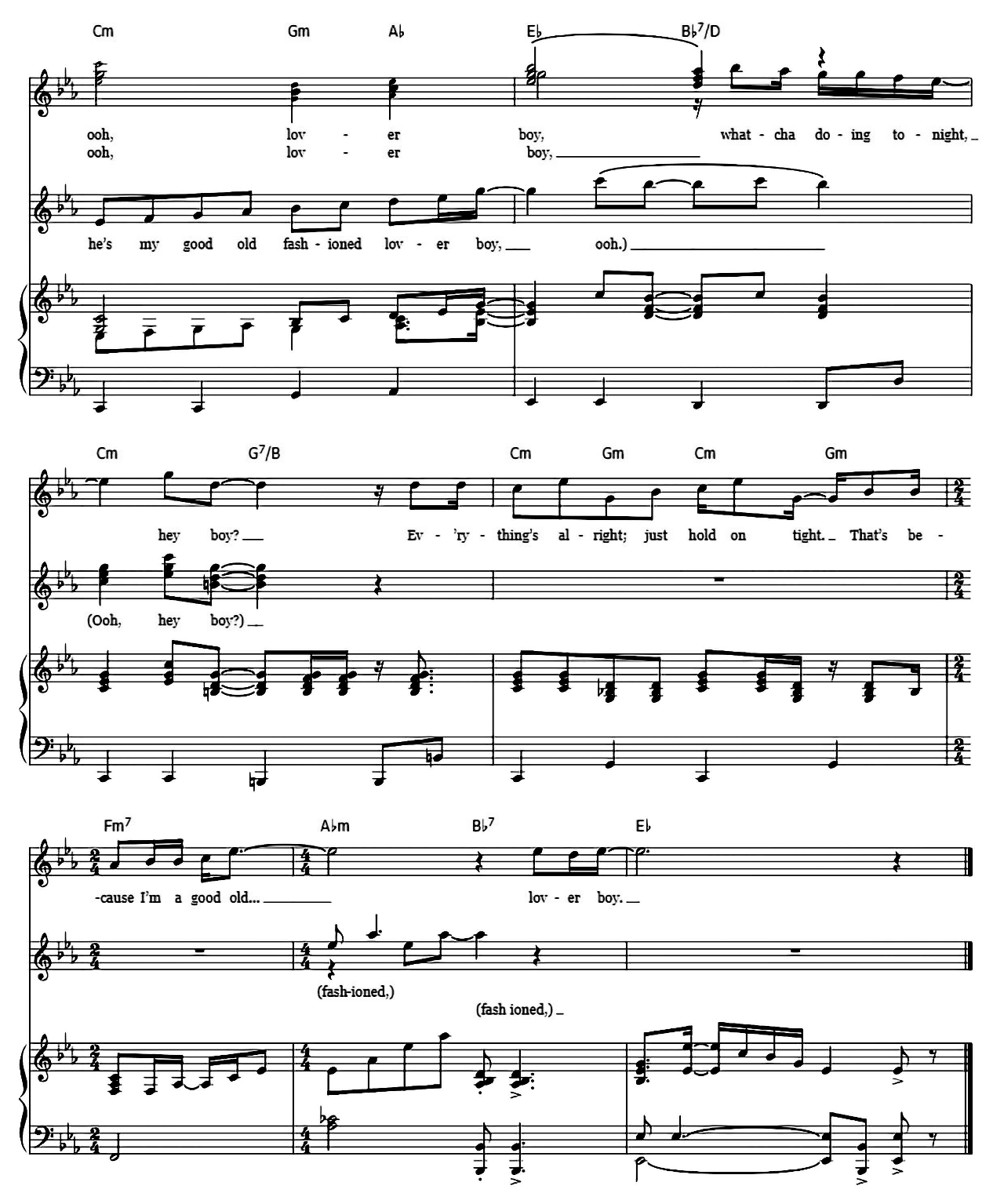 Good Old Fashioned Lover Boy sheet music 9