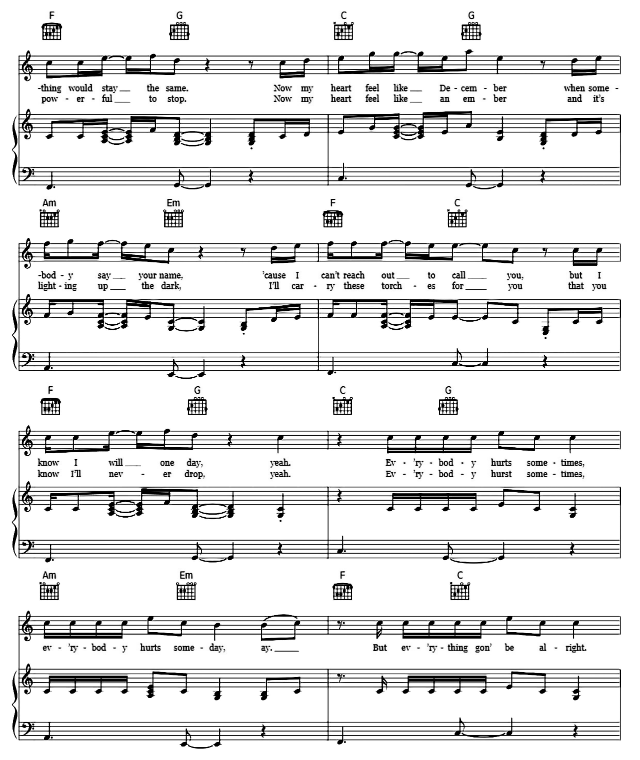 Memories sheet music 3