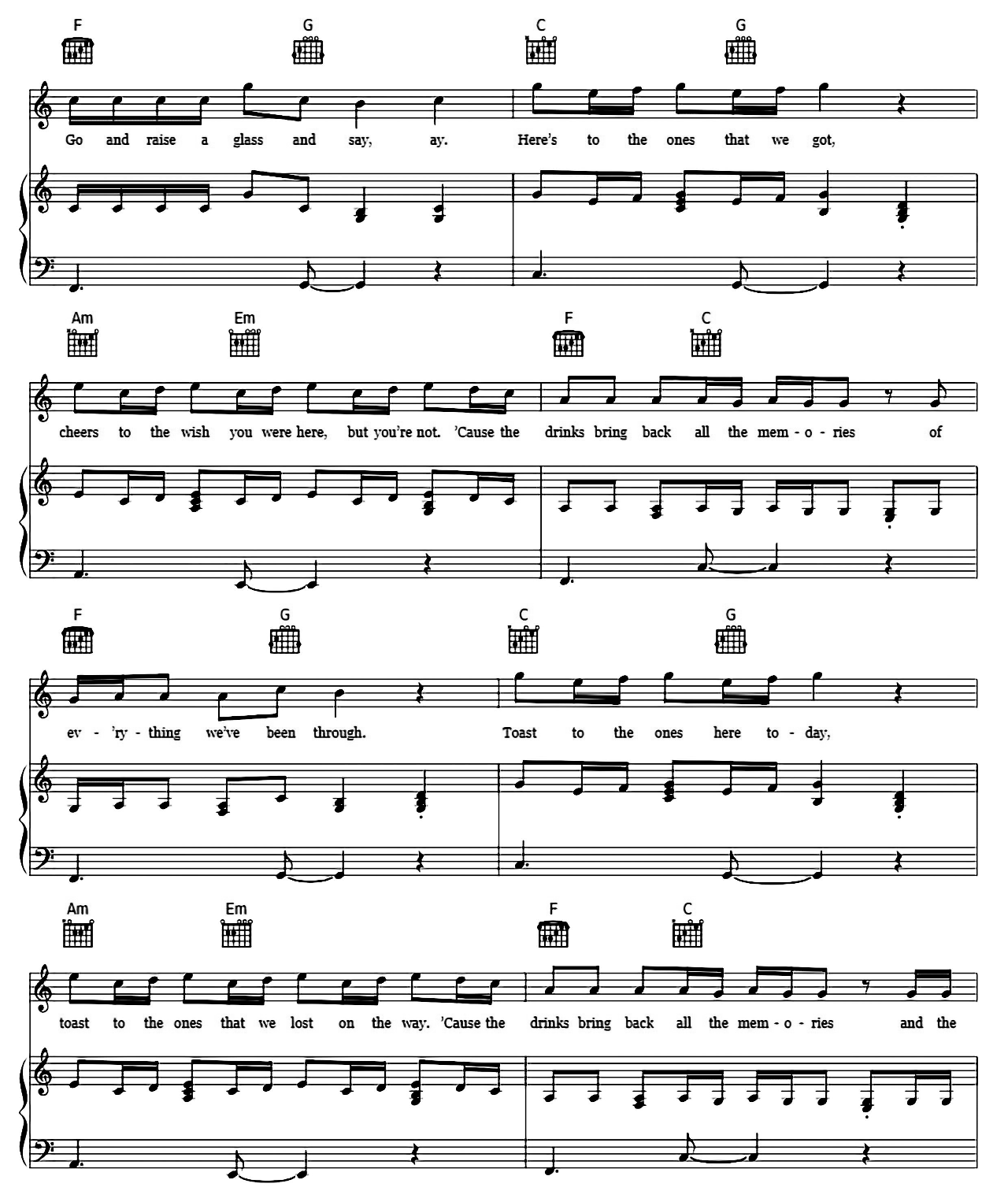 Memories sheet music 4
