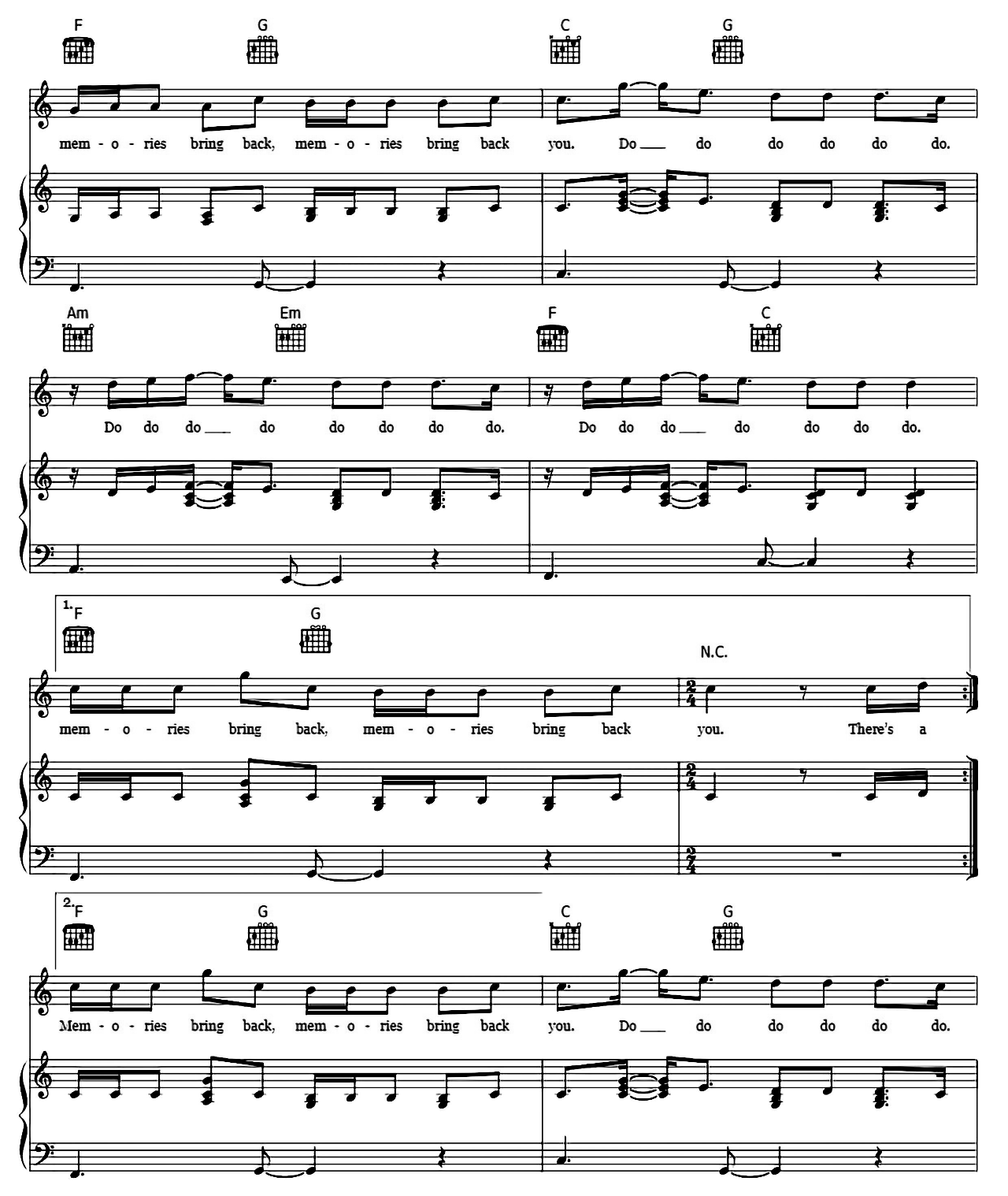 Memories sheet music 5