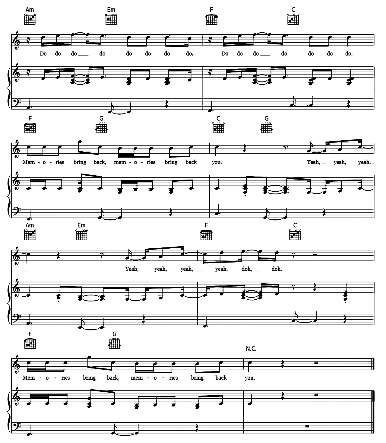 Memories sheet music 6