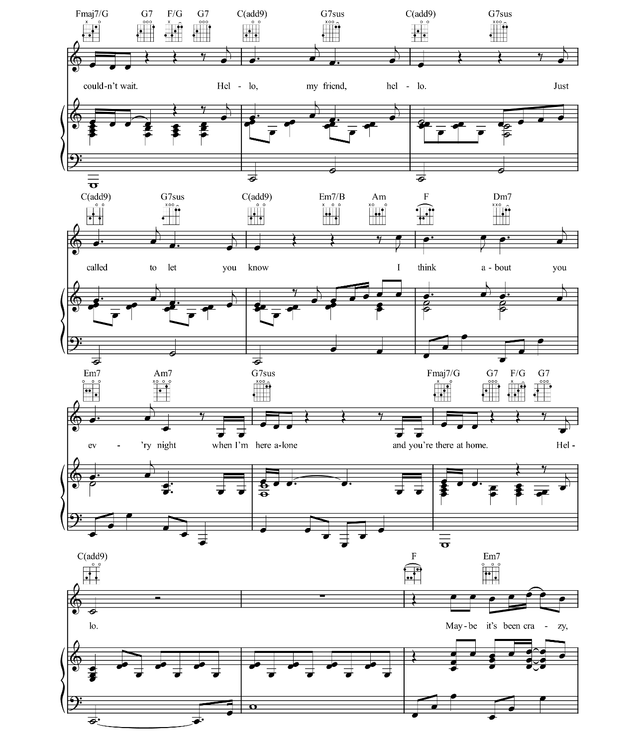 Hello Again sheet music 2