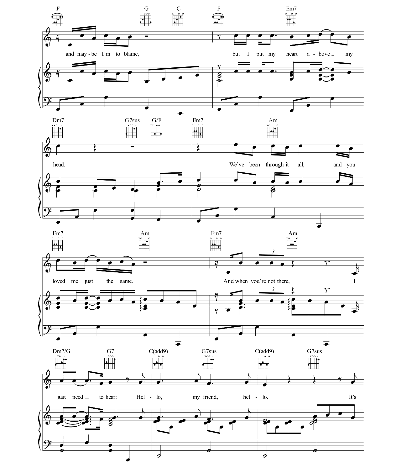 Hello Again sheet music 3