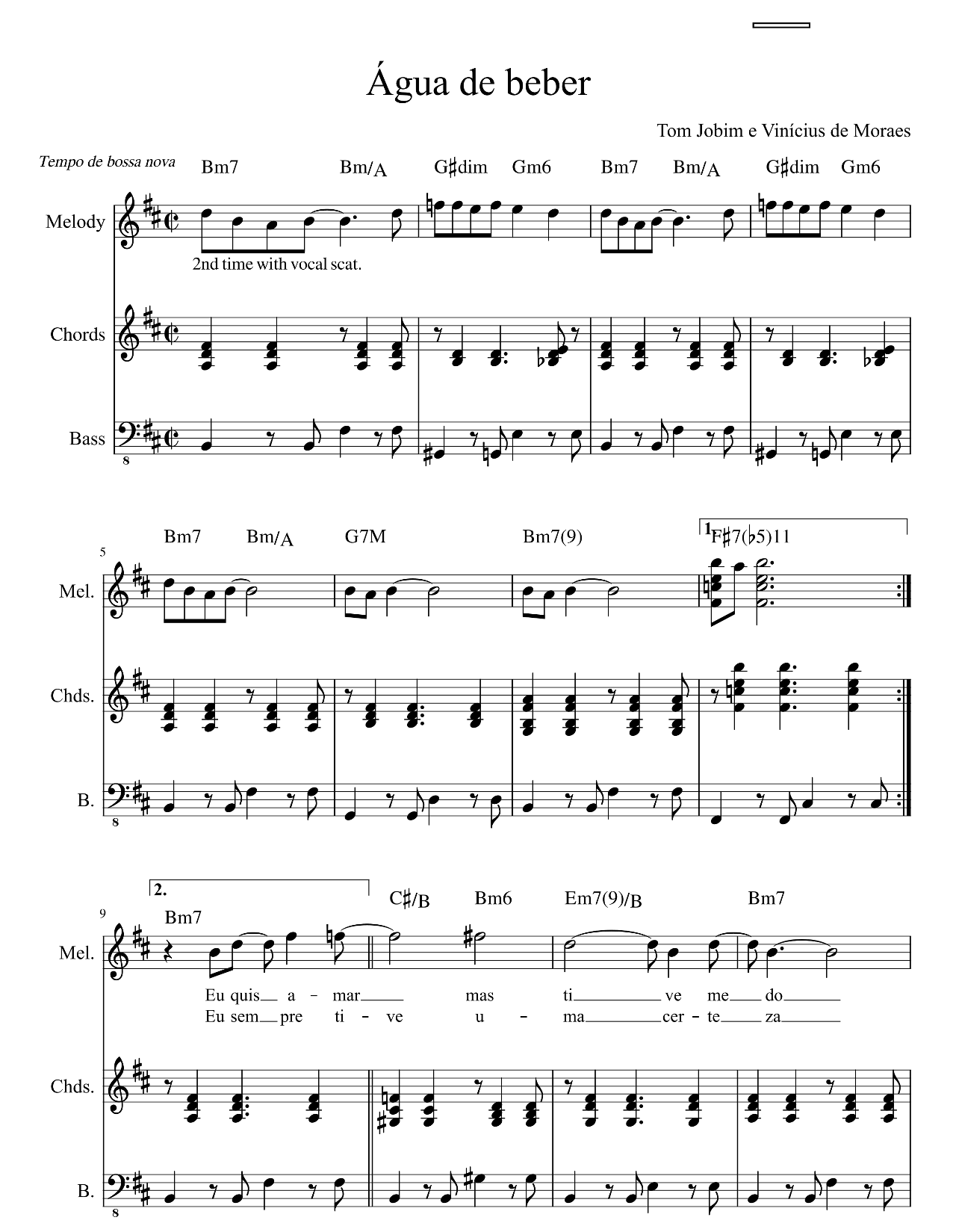 Agua De Beber sheet music