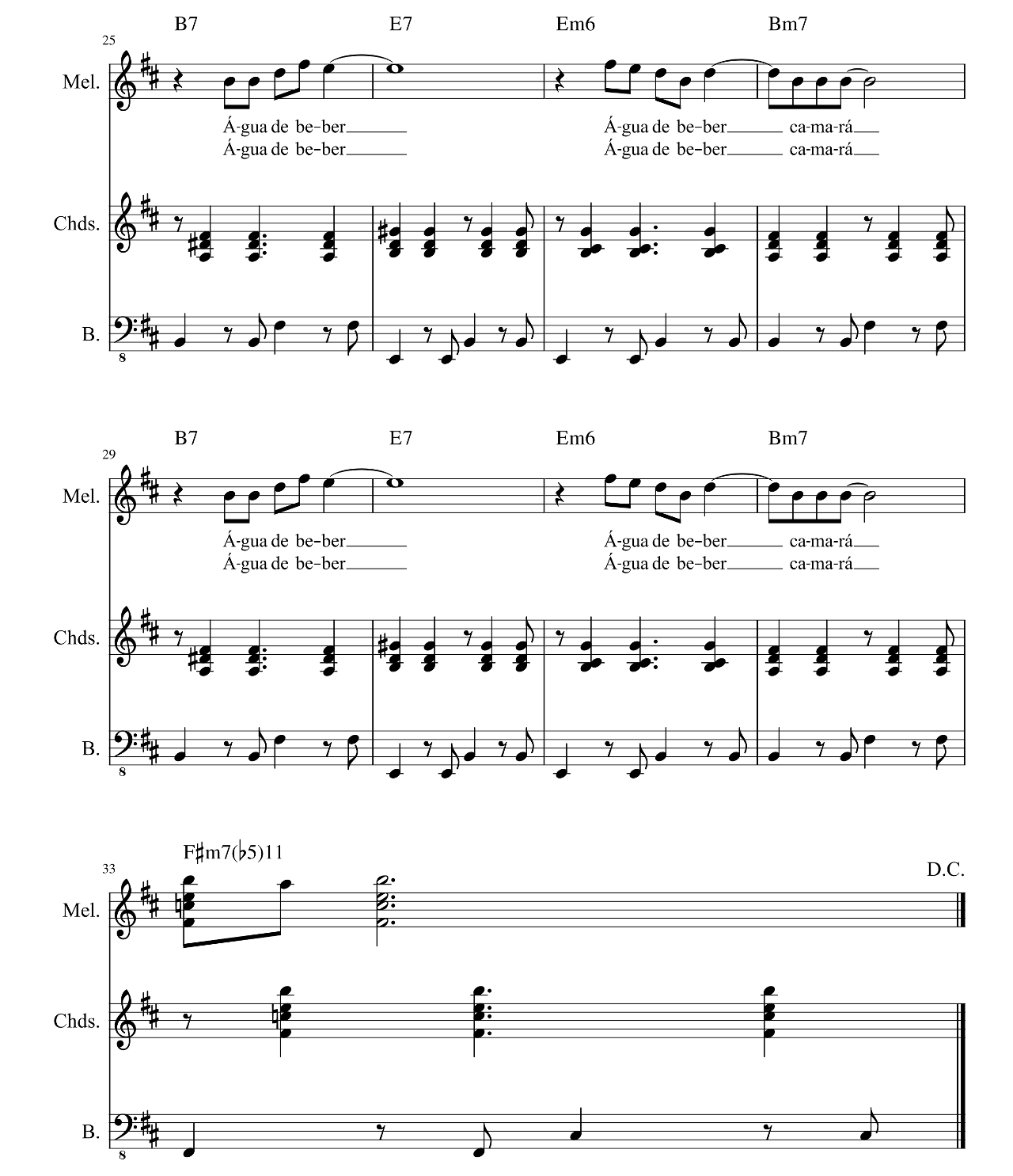 Agua De Beber sheet music 3