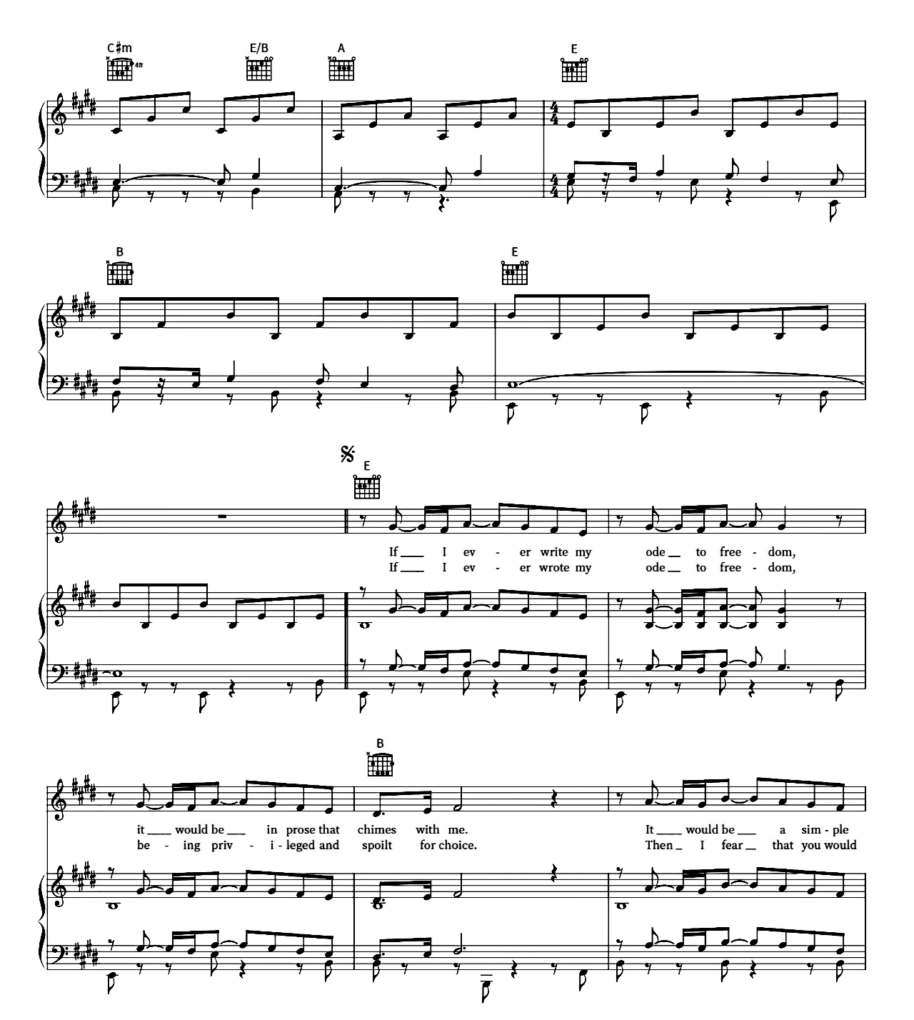 Ode To Freedom sheet music 2