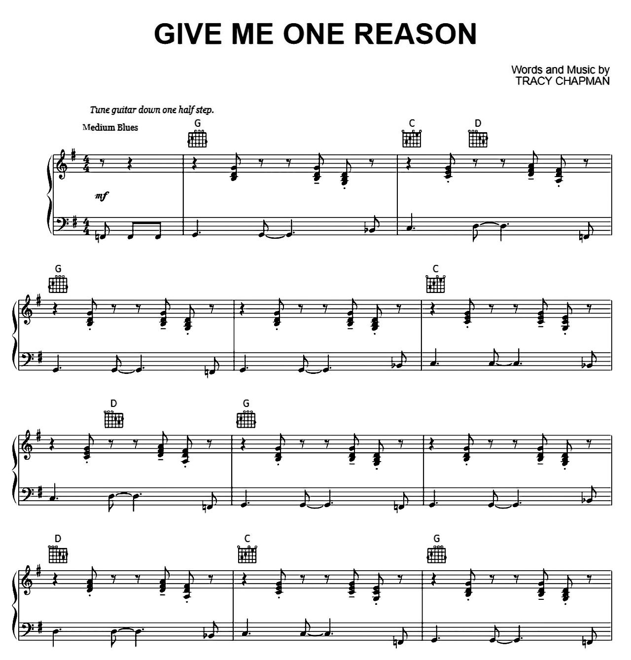 Give Me One Reason sheet music