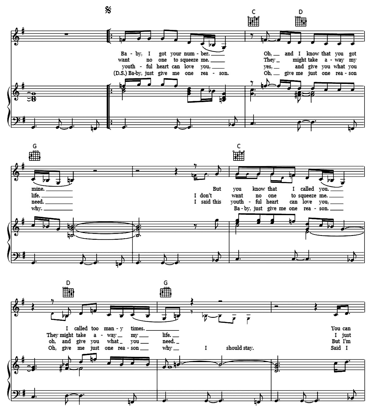 Give Me One Reason sheet music 3
