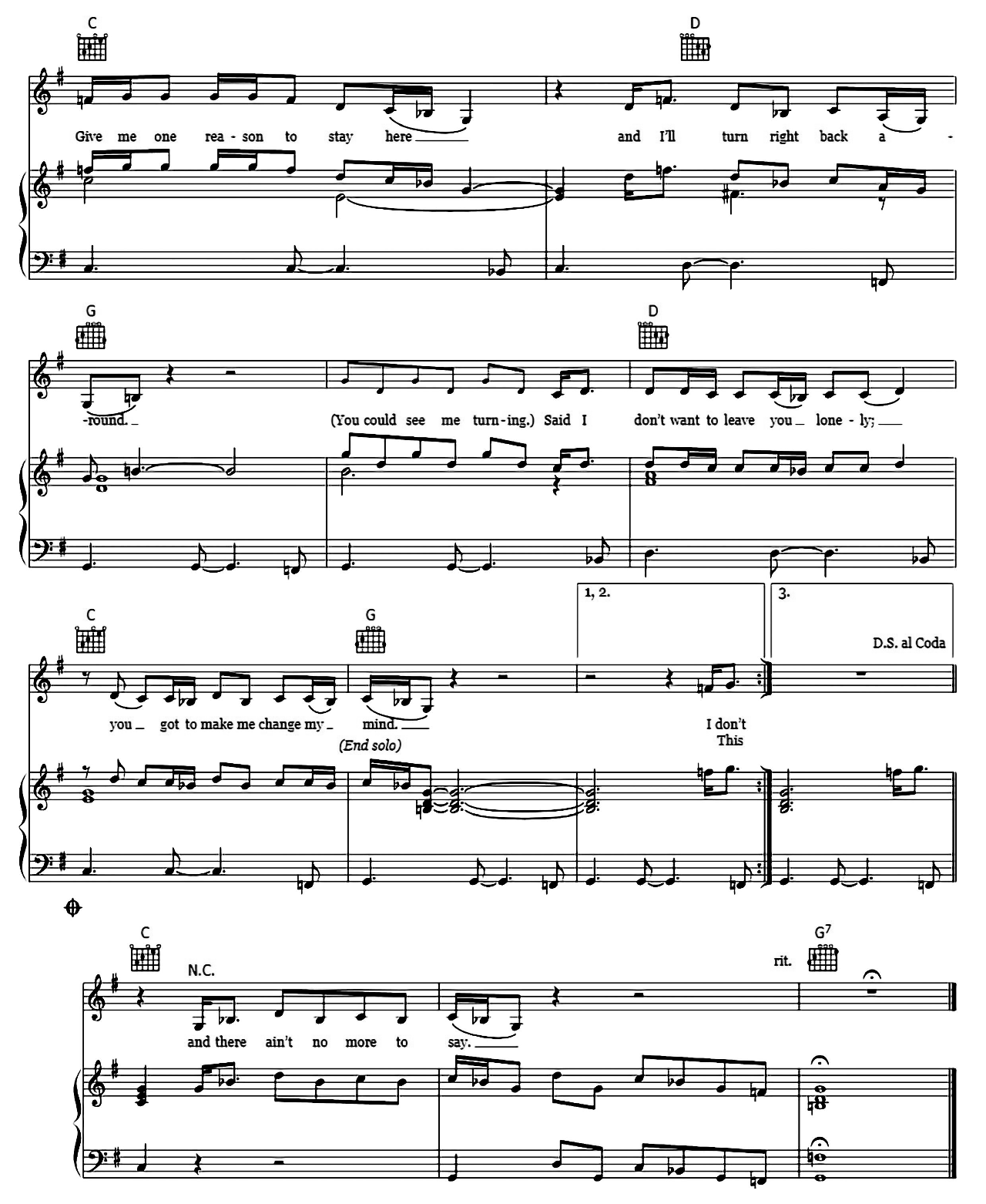 Give Me One Reason sheet music 5