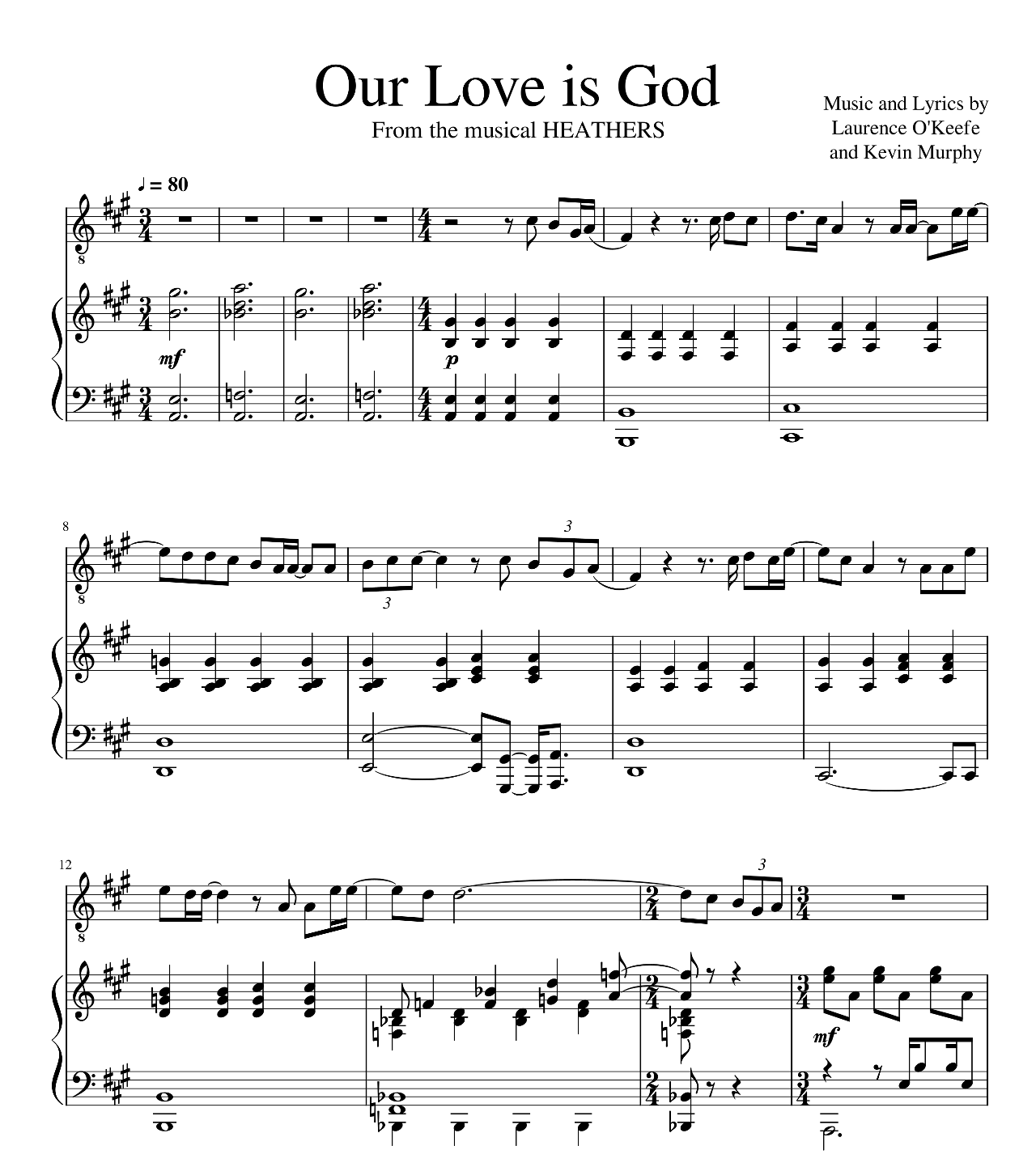 Our Love Is God (from Heathers (The Musical)) sheet music
