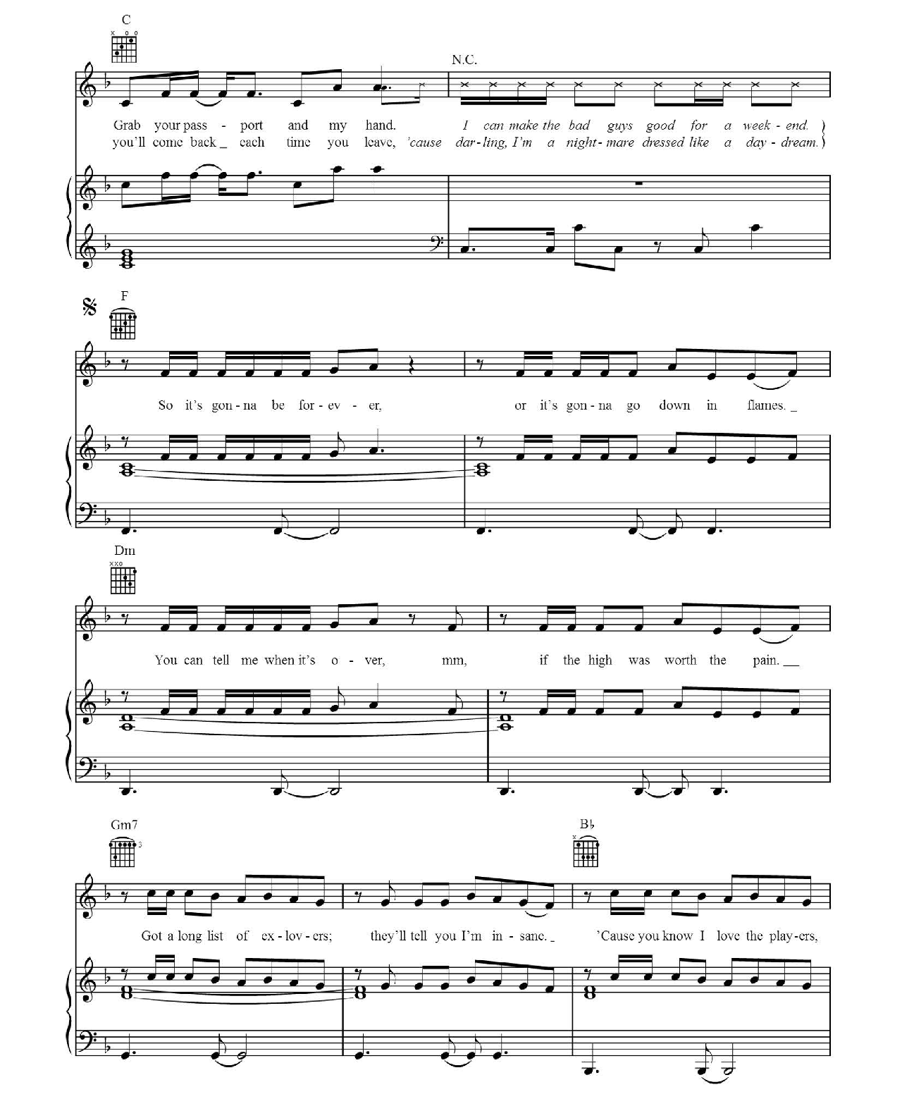 Blank Space sheet music 3